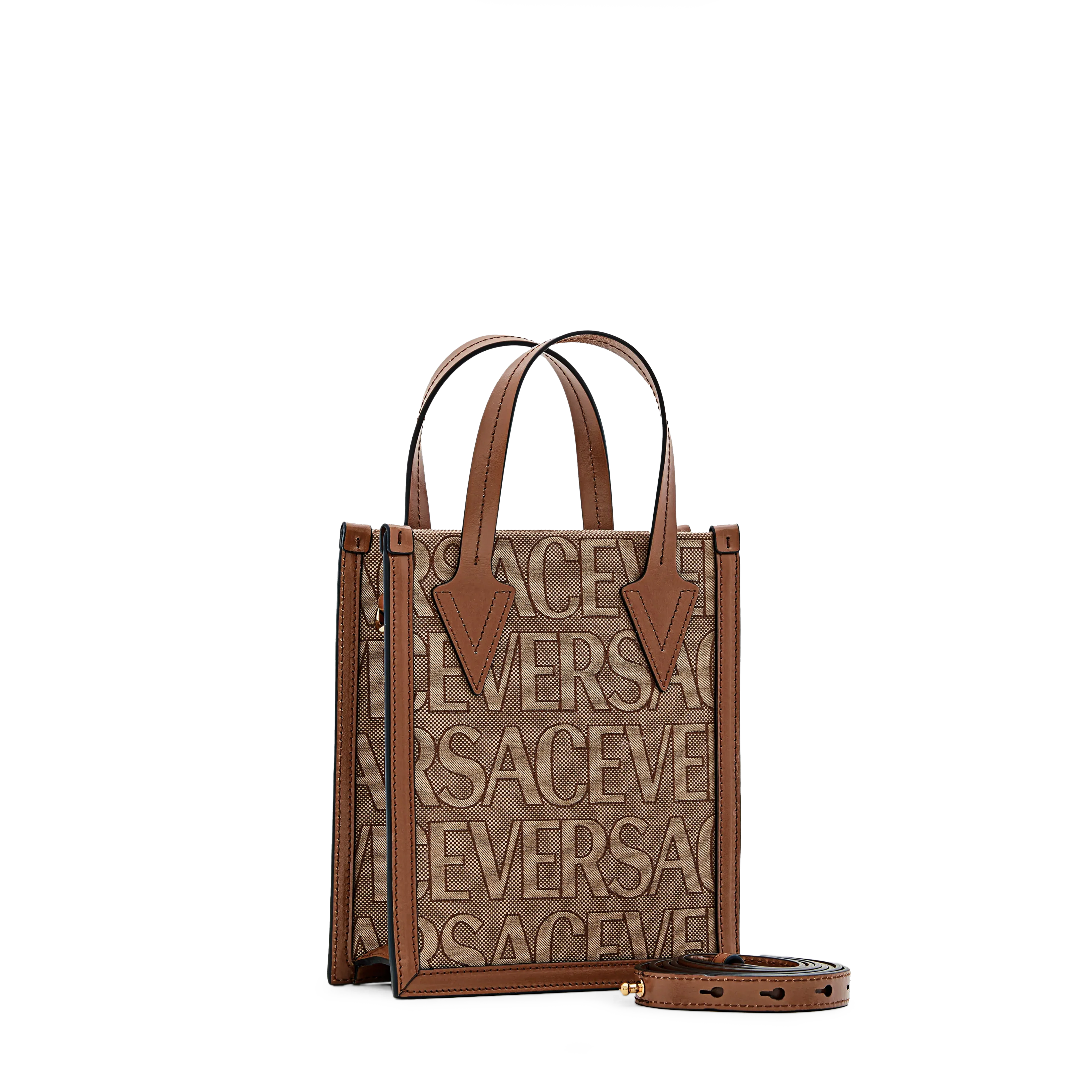 Cartera Beige Versace Crossbody Allover Monogram