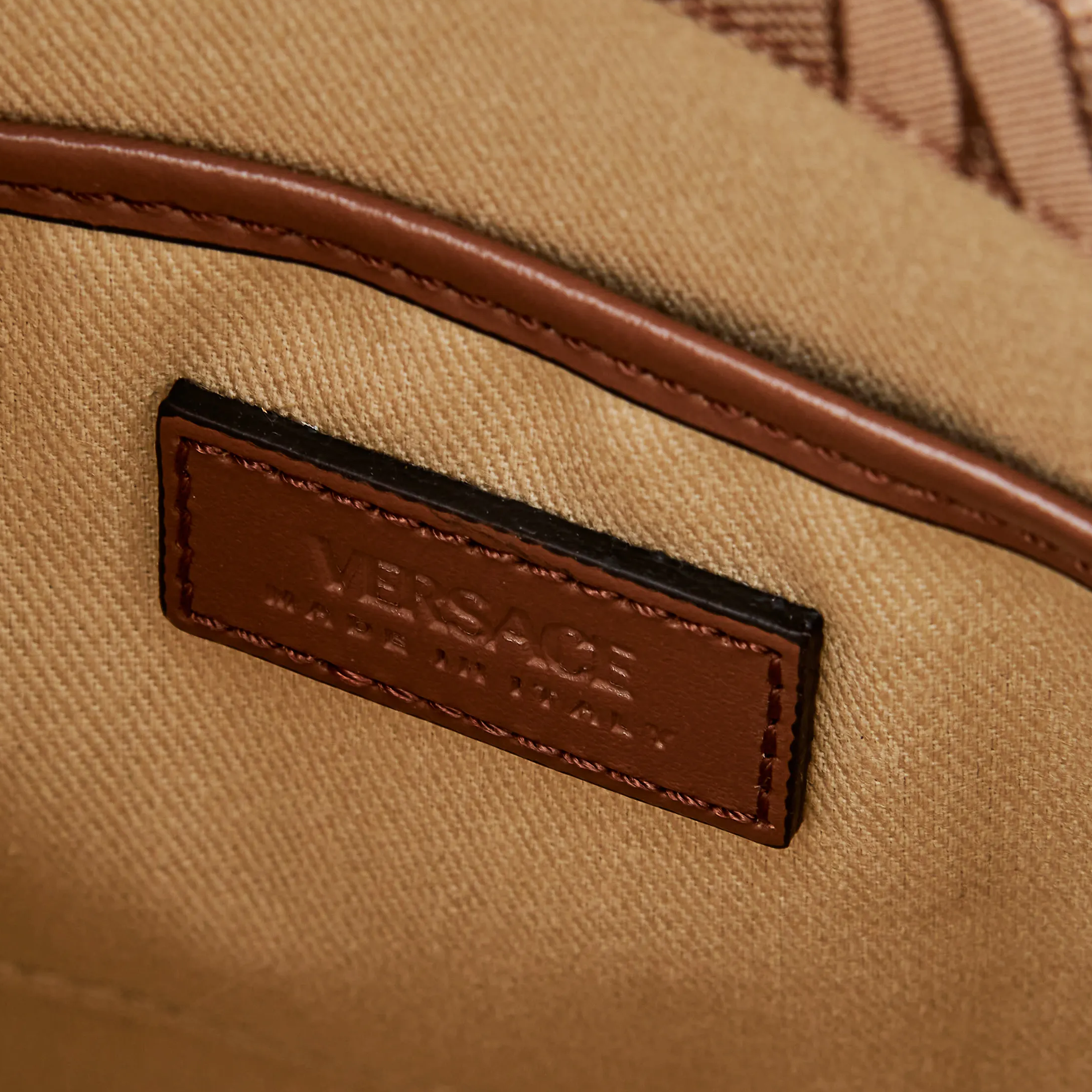 Cartera Beige Versace Crossbody Allover Monogram