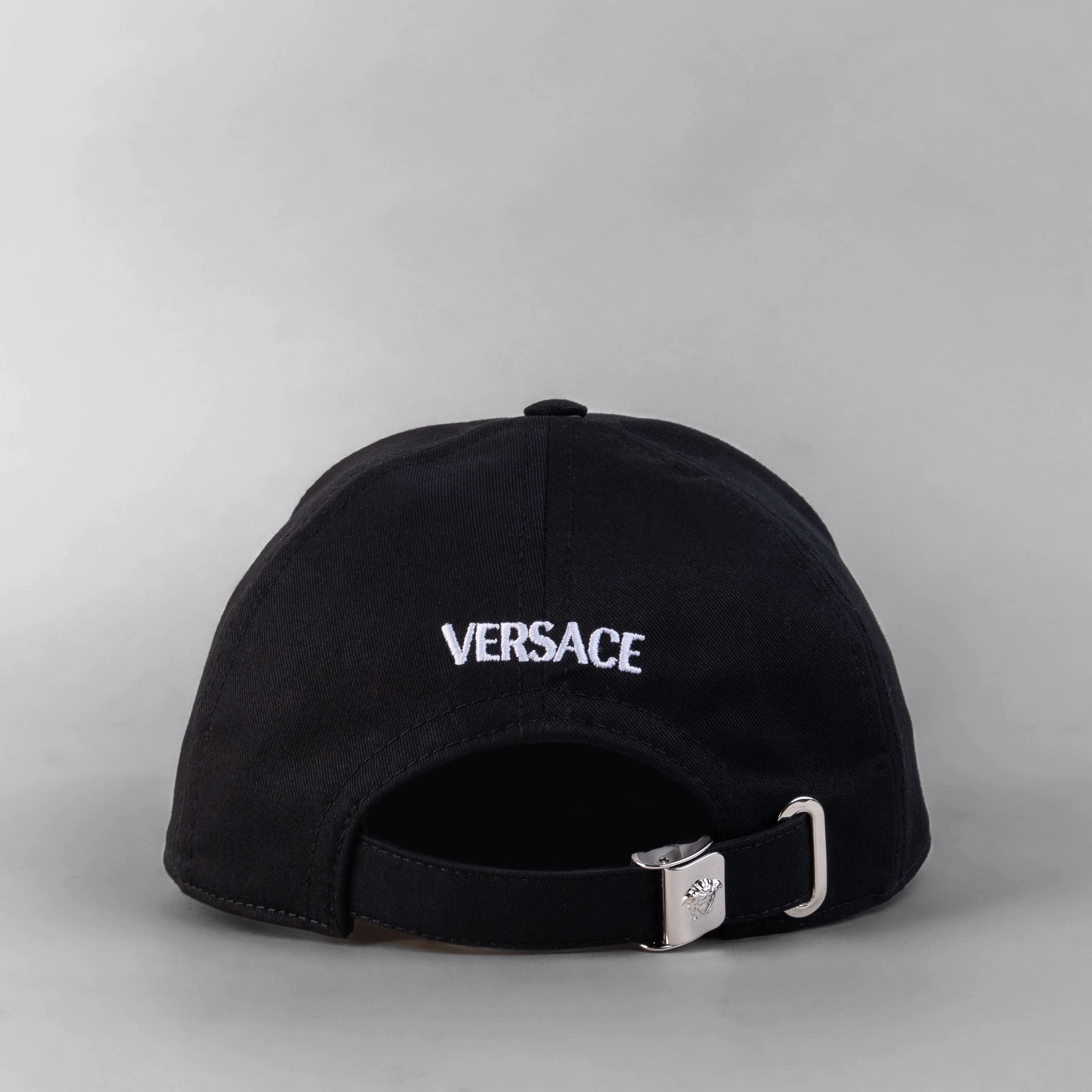 Gorra Negra Versace Rhinestones Medusa