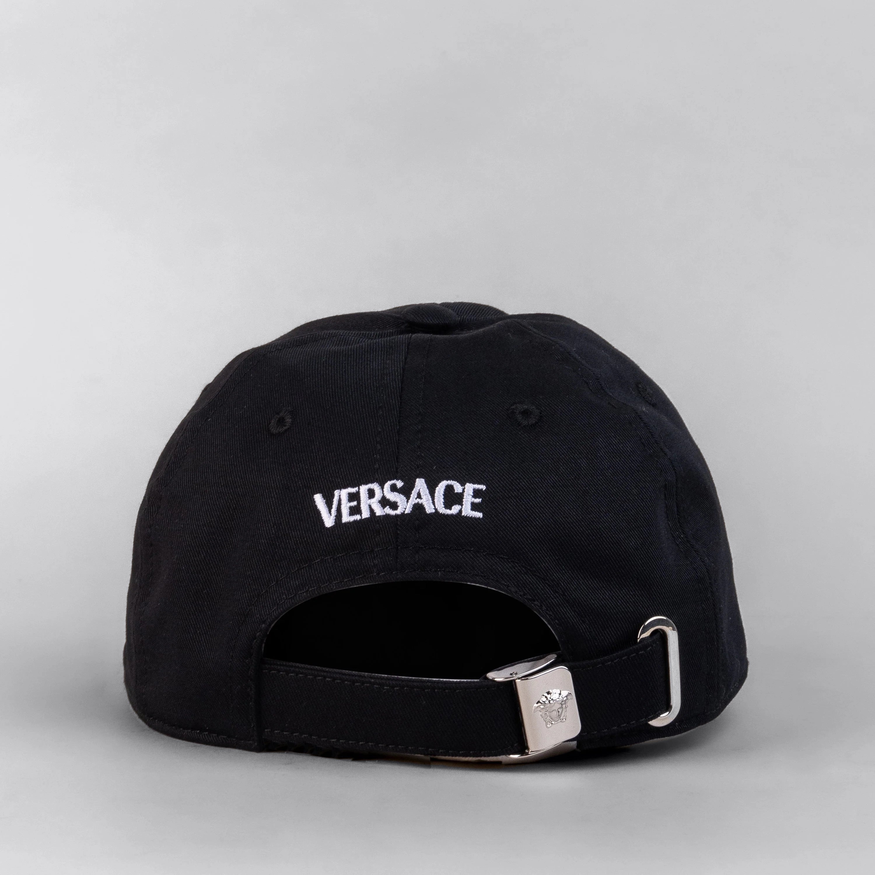 Gorra Negra Versace Gold Logo