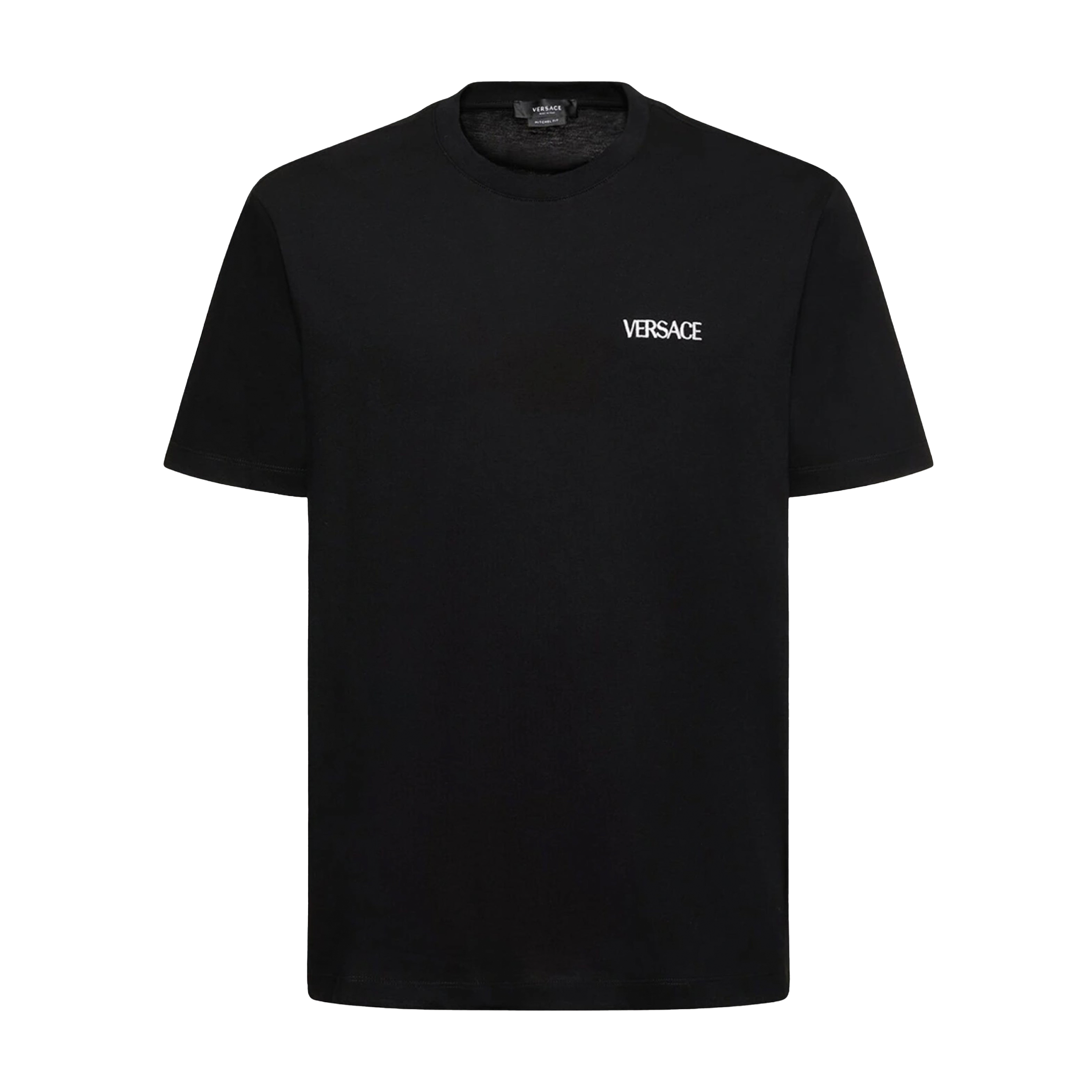 Camiseta Negra Versace Back Medusa Fire