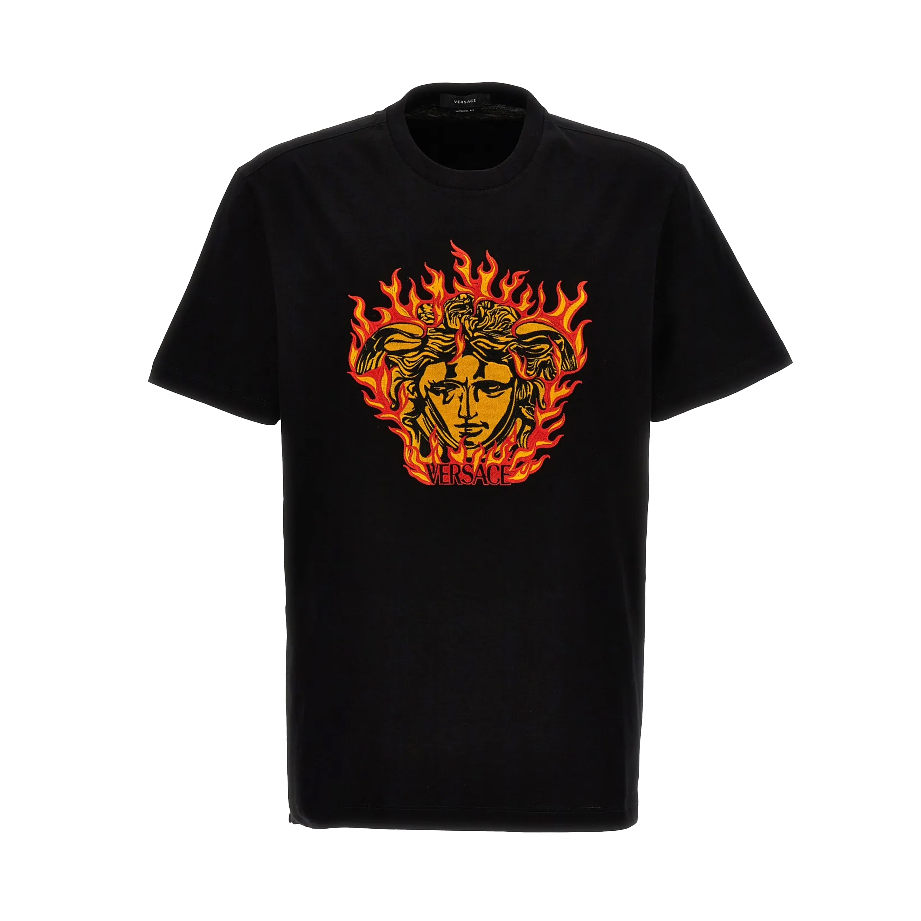 Camiseta Negra Versace Fire Medusa