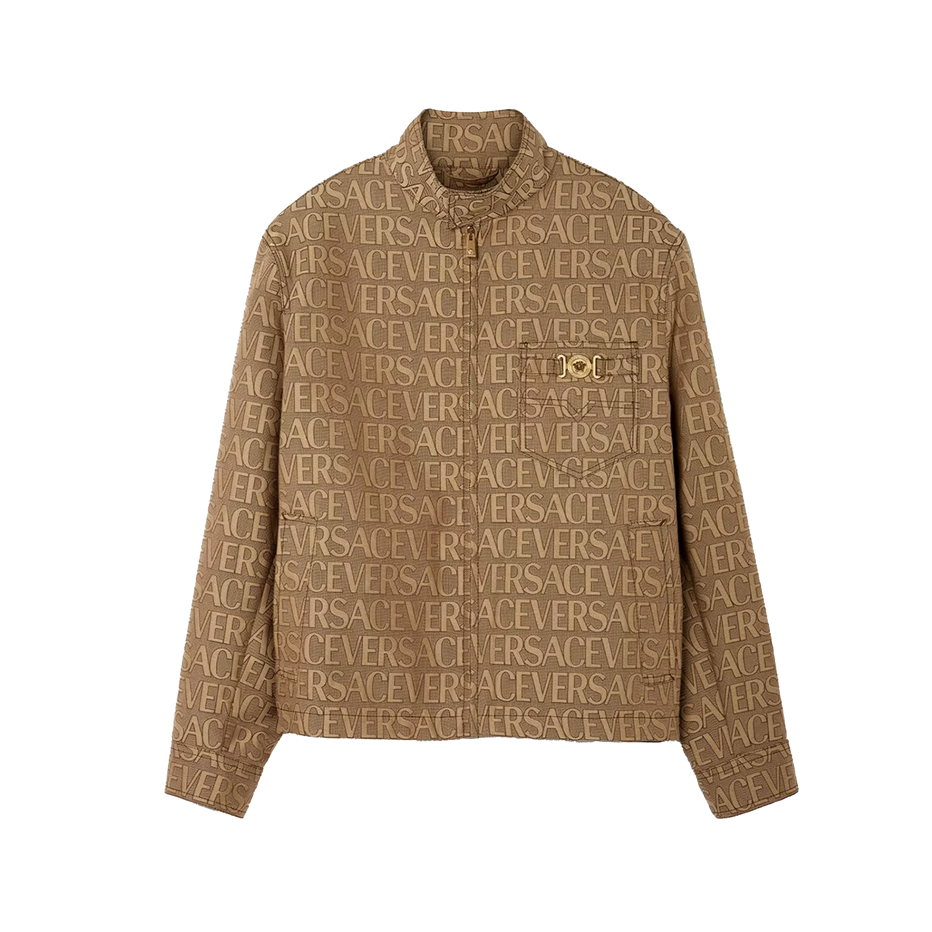 Chaqueta Beige Versace Plaque Allover Monogram