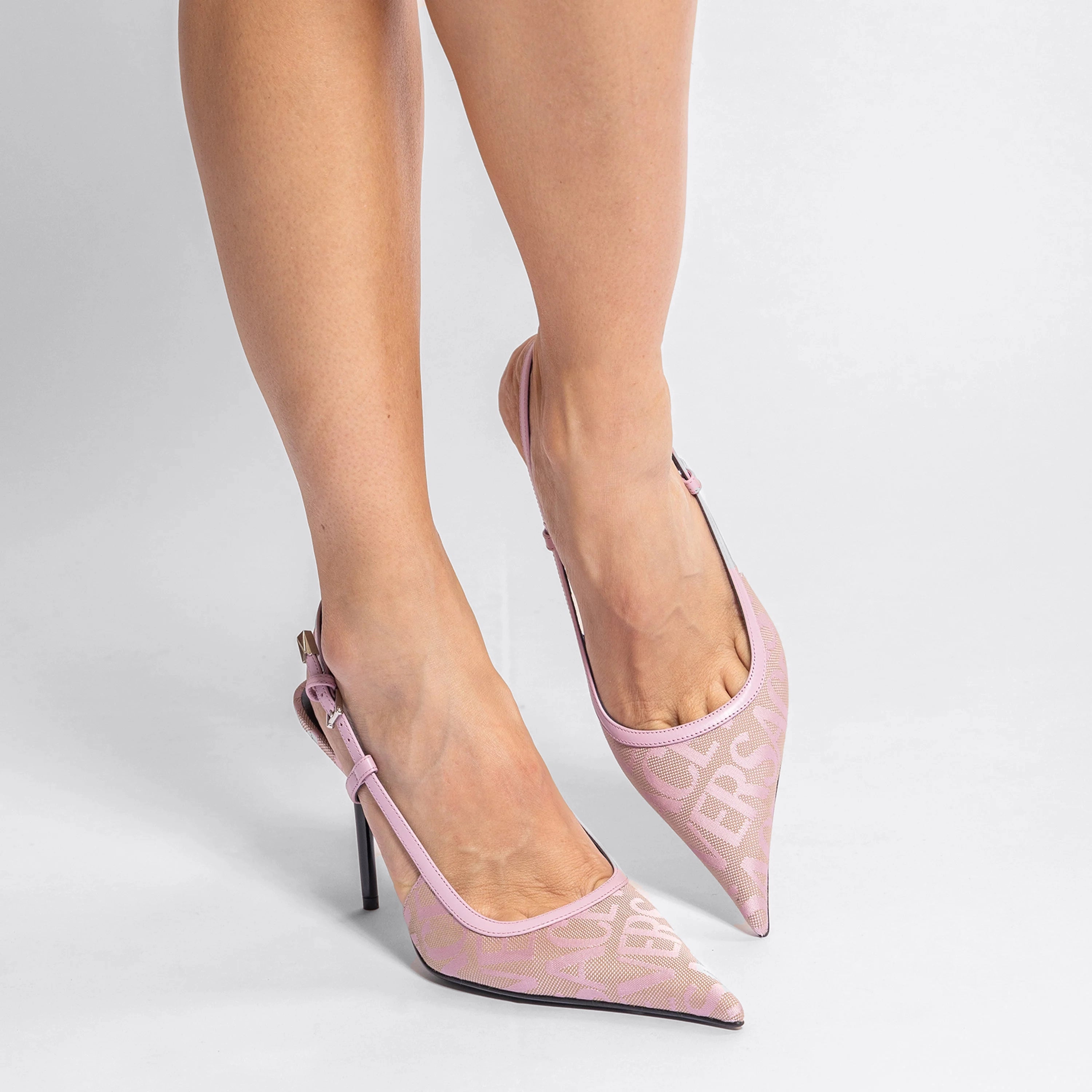 Tacones Rosados Versace Monogram 105 mm