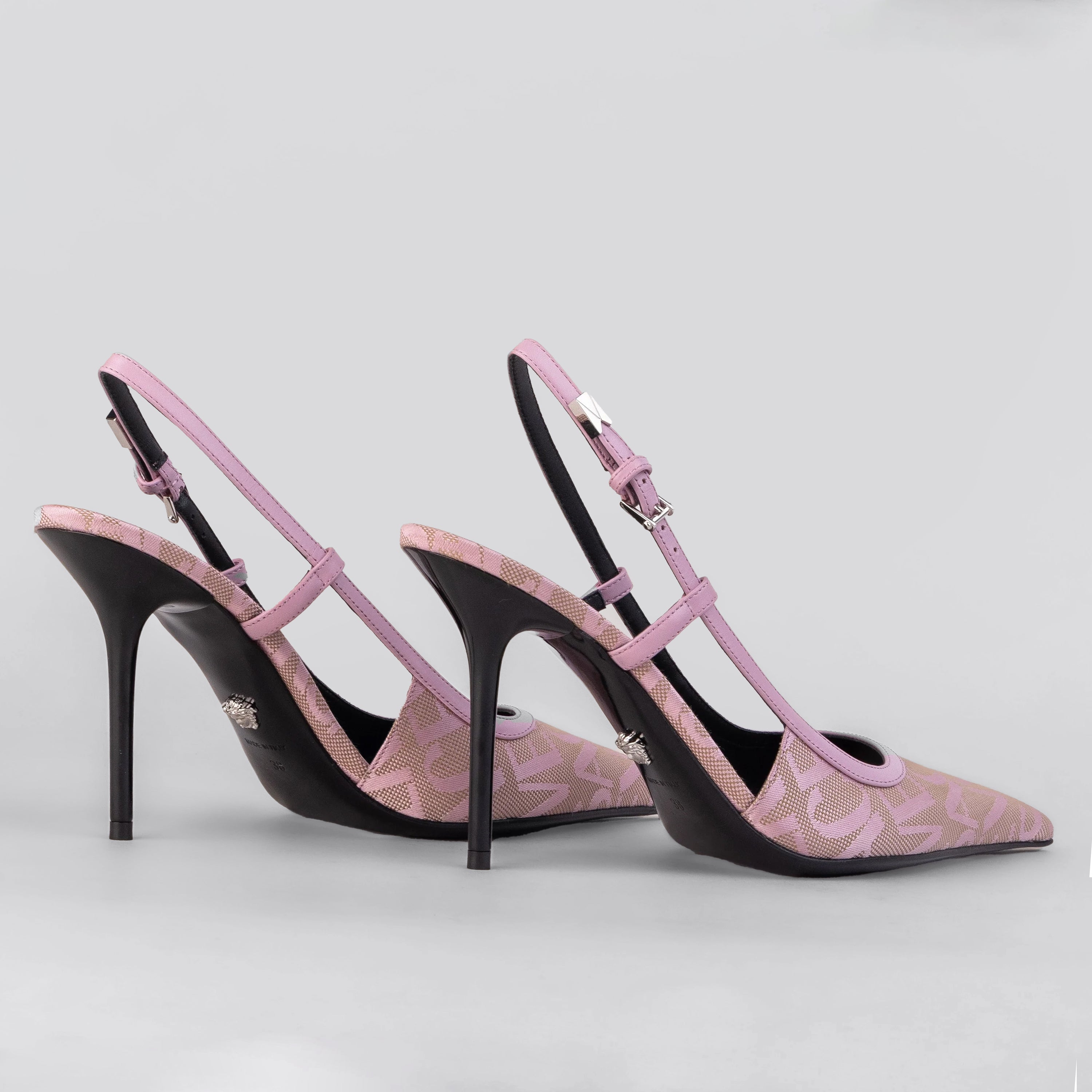 Tacones Rosados Versace Monogram 105 mm