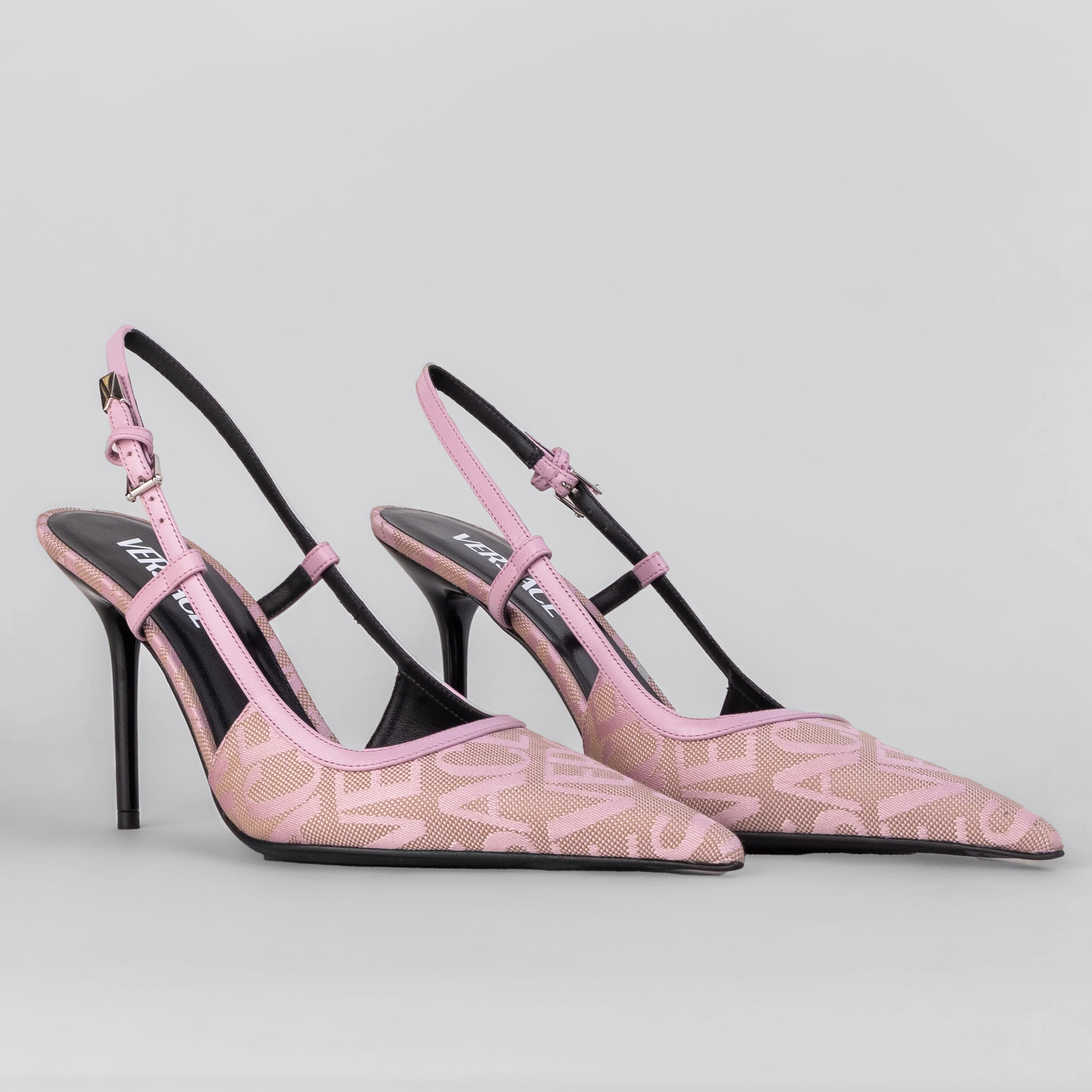 Tacones Rosados Versace Monogram 105 mm