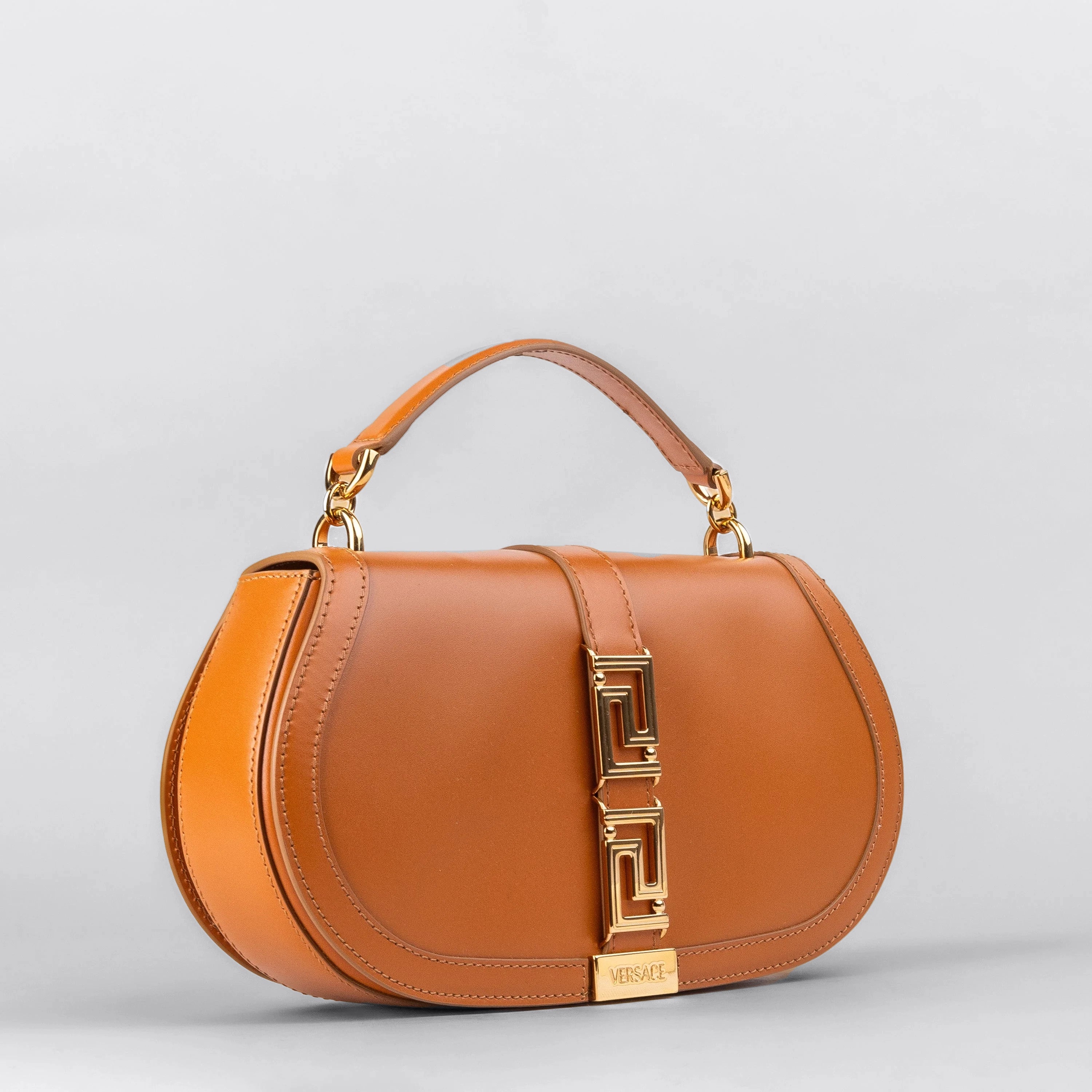 Cartera Café Versace Gold Greca Goddess