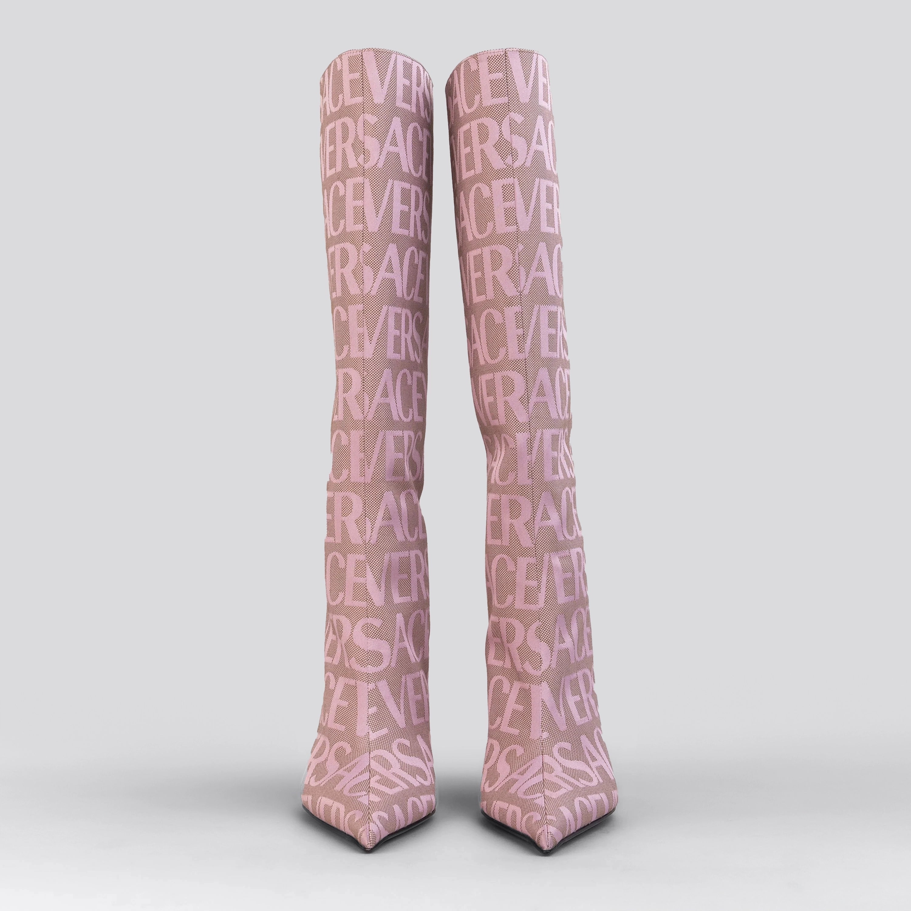 Botas Rosadas Versace Monogram