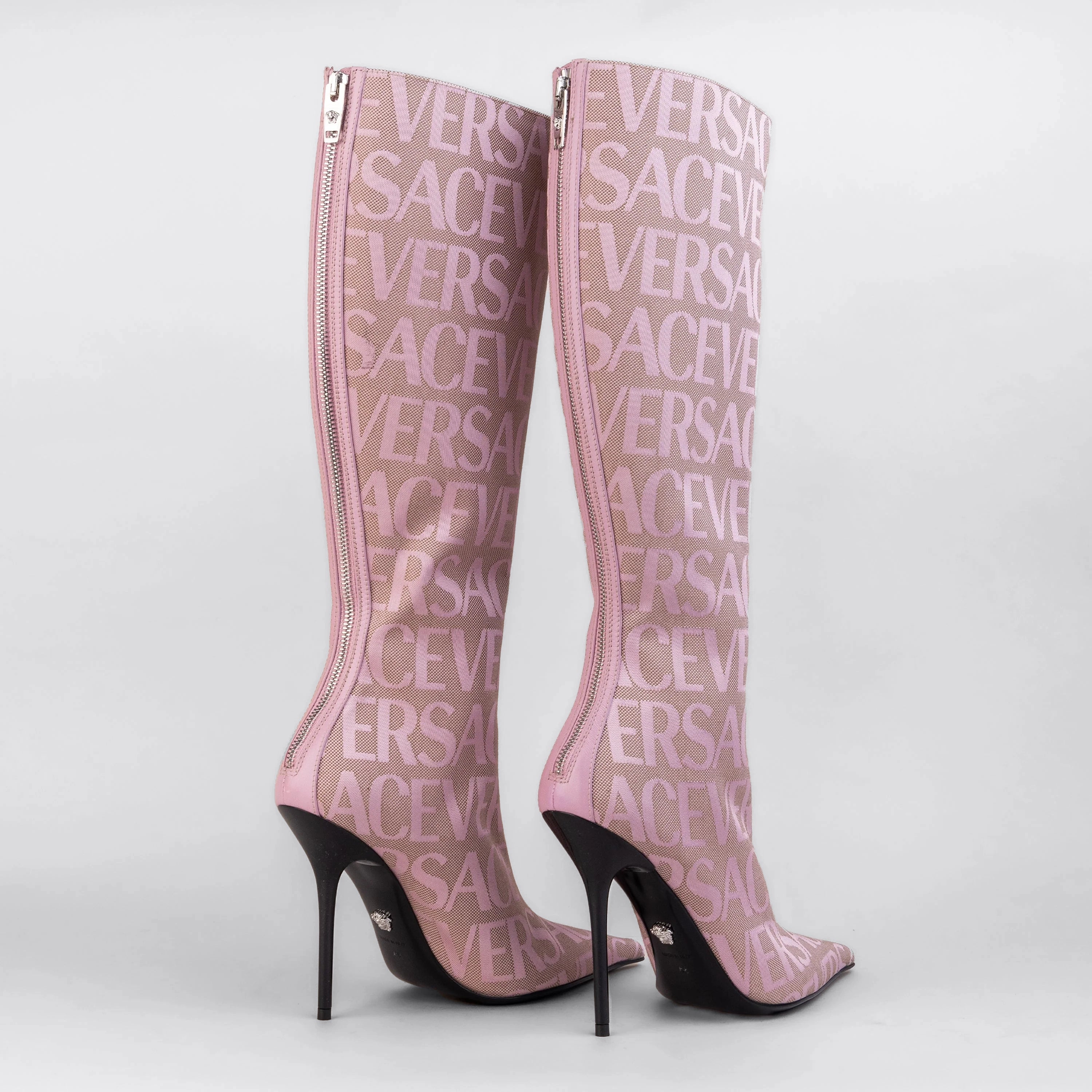 Botas Rosadas Versace Monogram