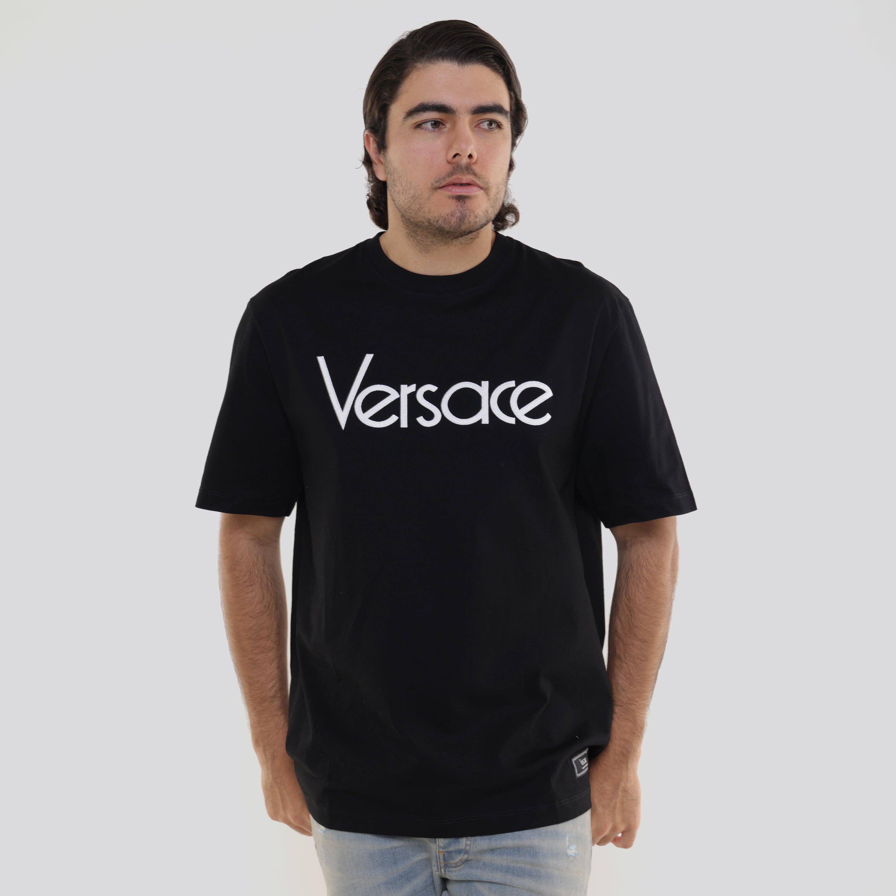 Camiseta Negra Versace Logo