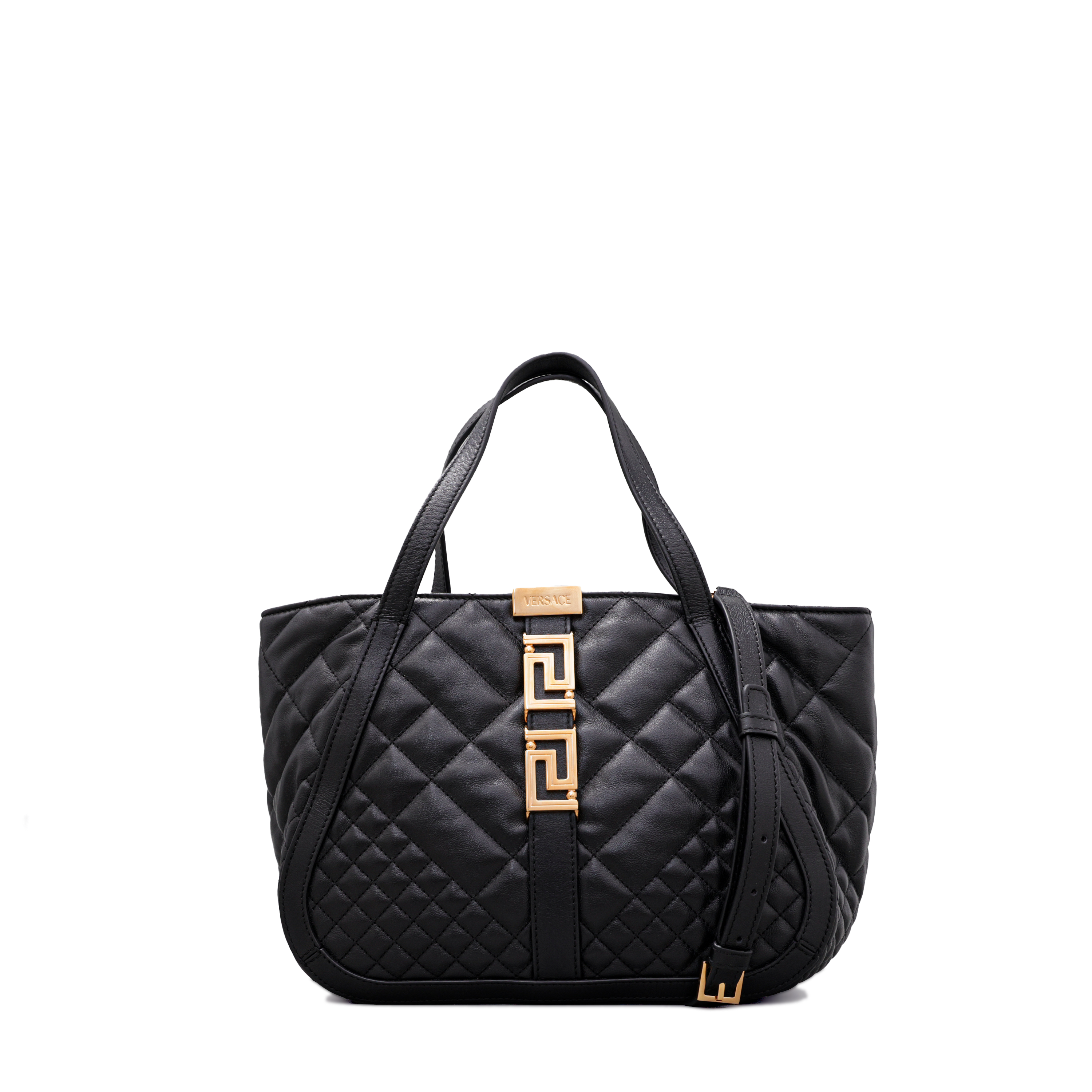 Cartera Negro Versace Tote Greca Goddess