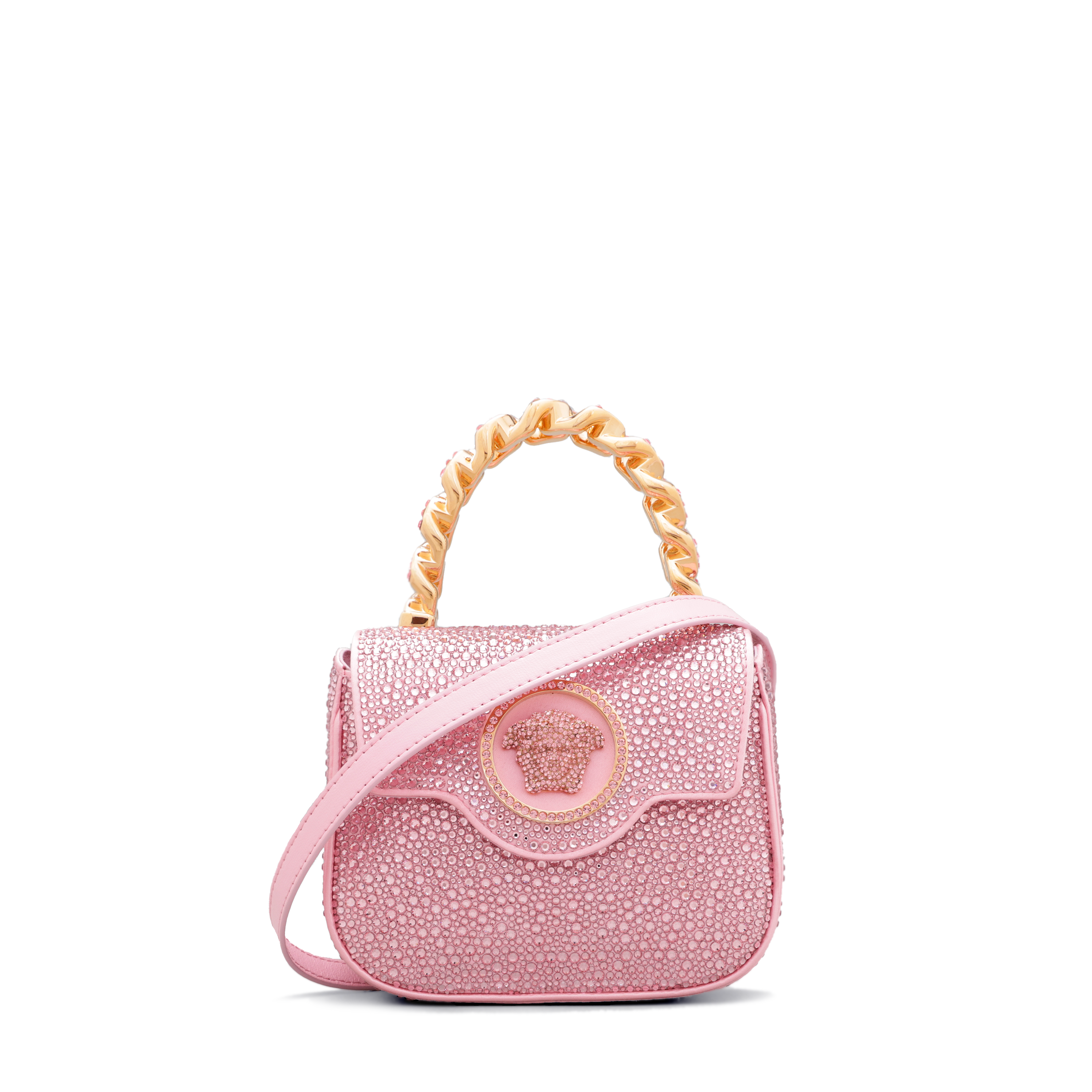 Cartera Rosado Versace La Medusa Crystals