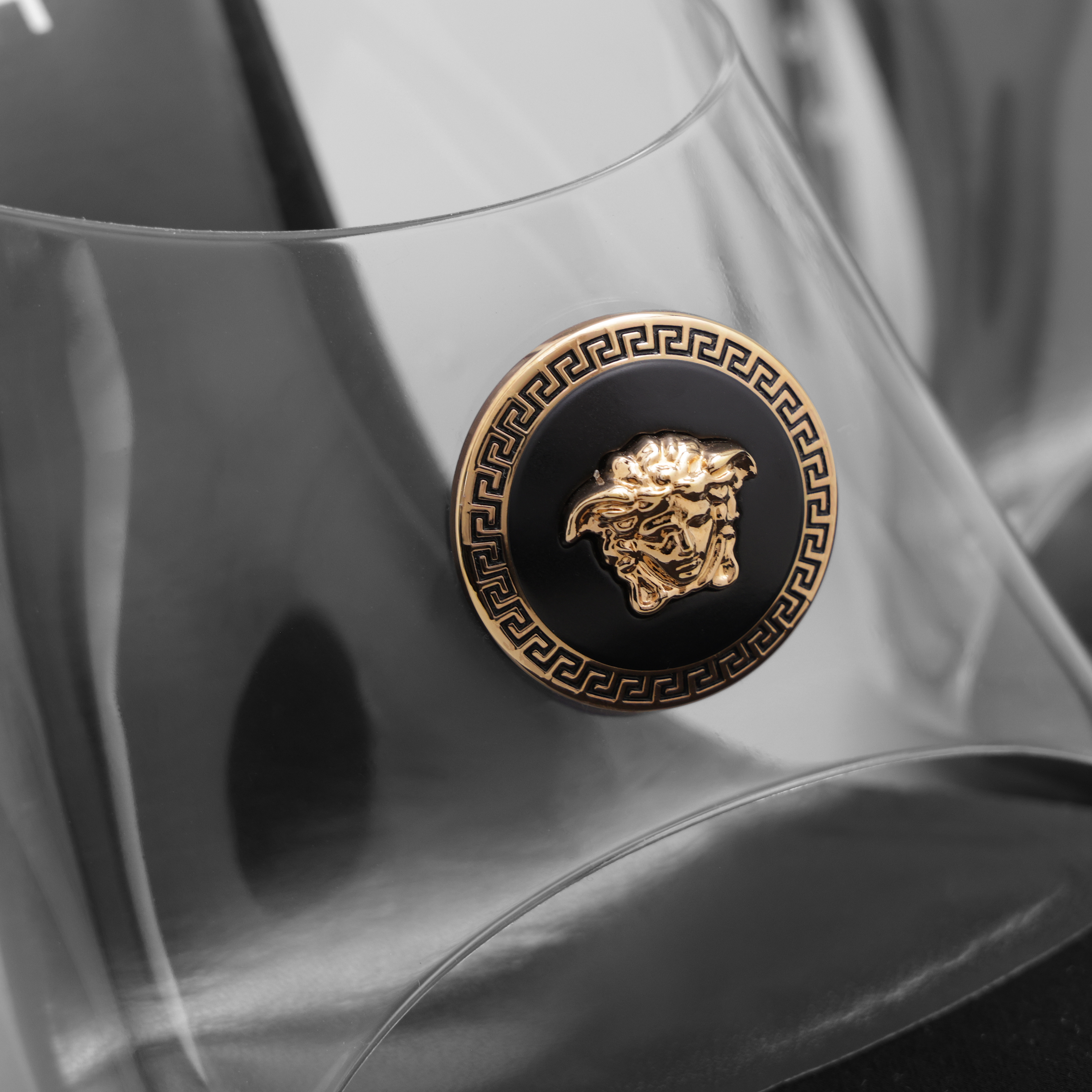 Sandalias de Tacón Negras Versace Transparent