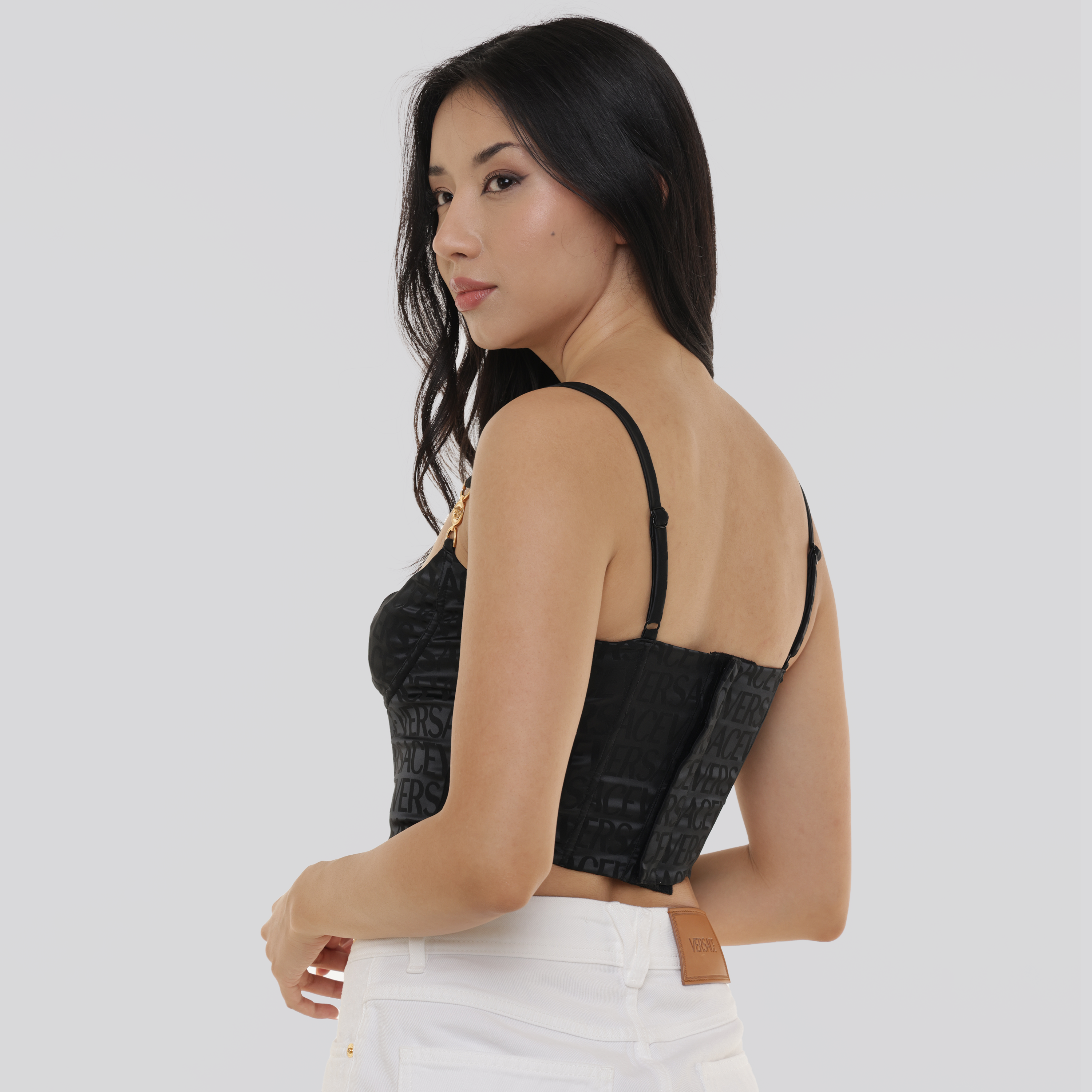 Top Negro Versace Miltilogo