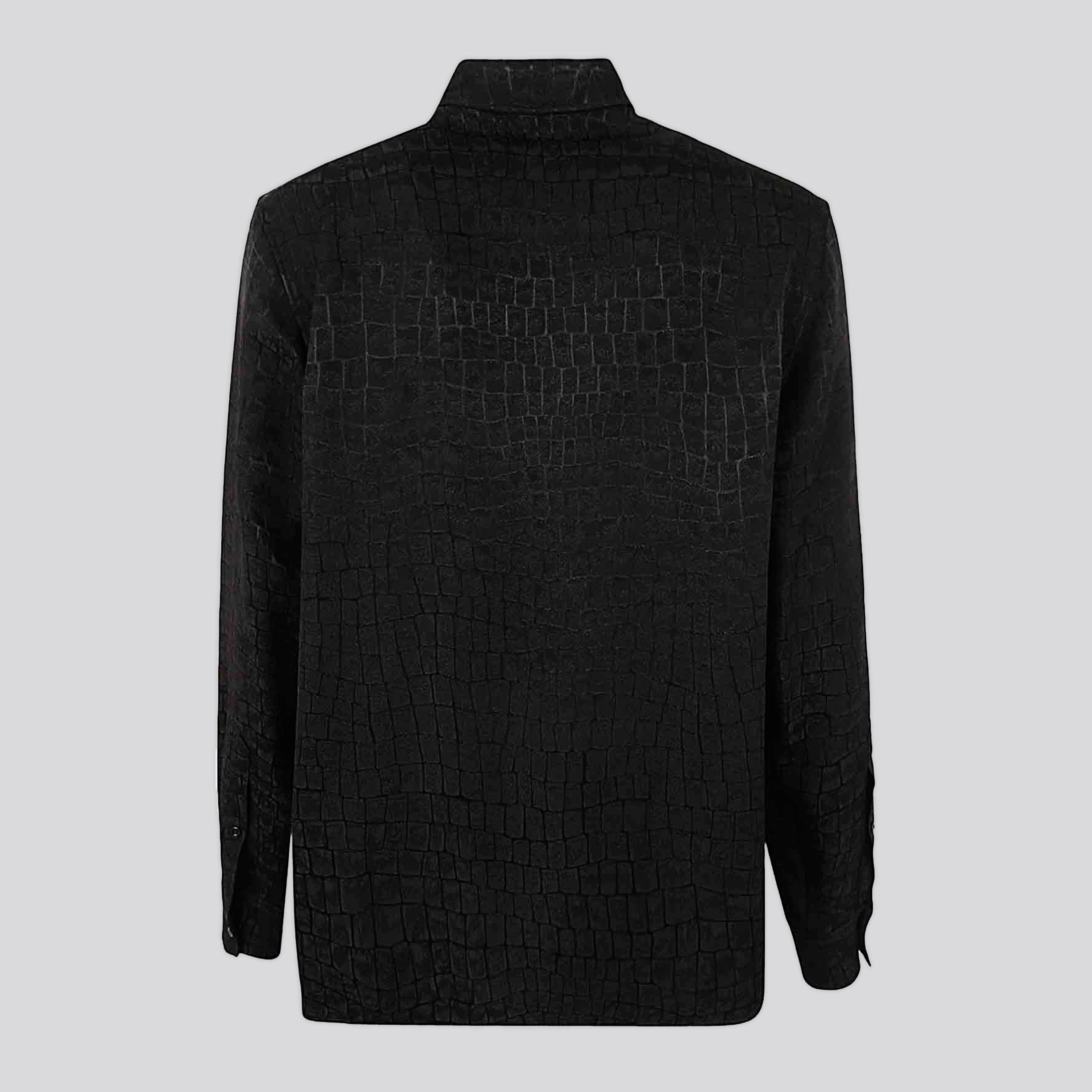 Camisa Negra Versace Croco