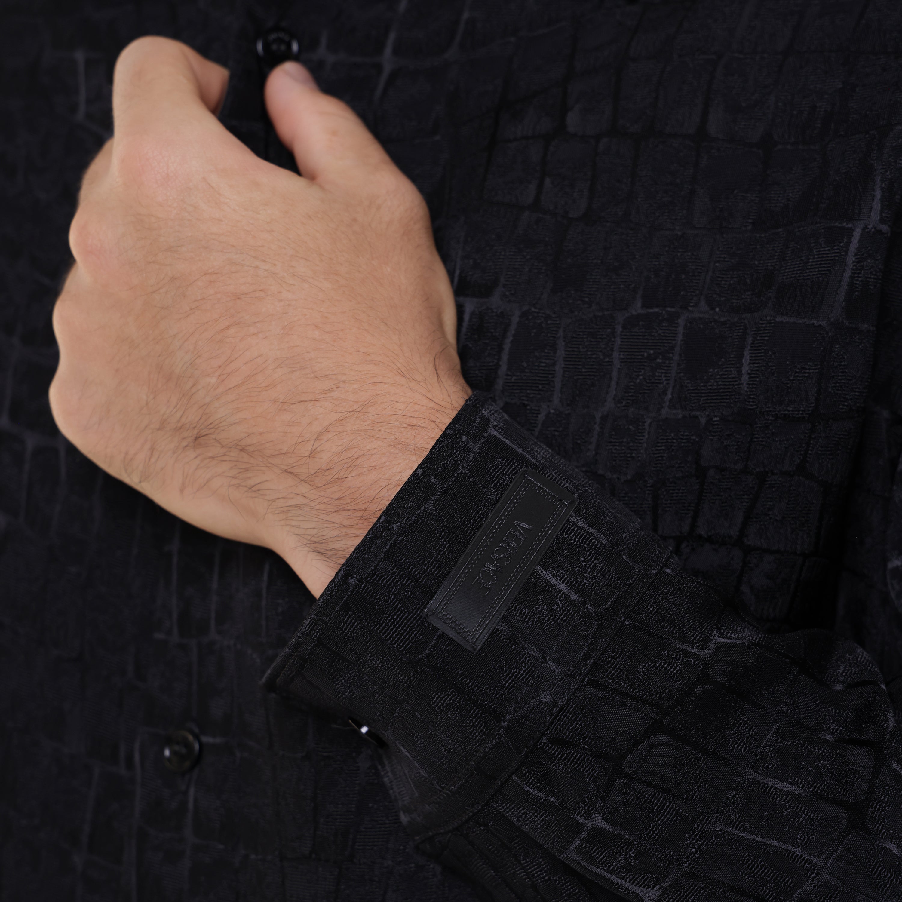 Camisa Negra Versace Croco