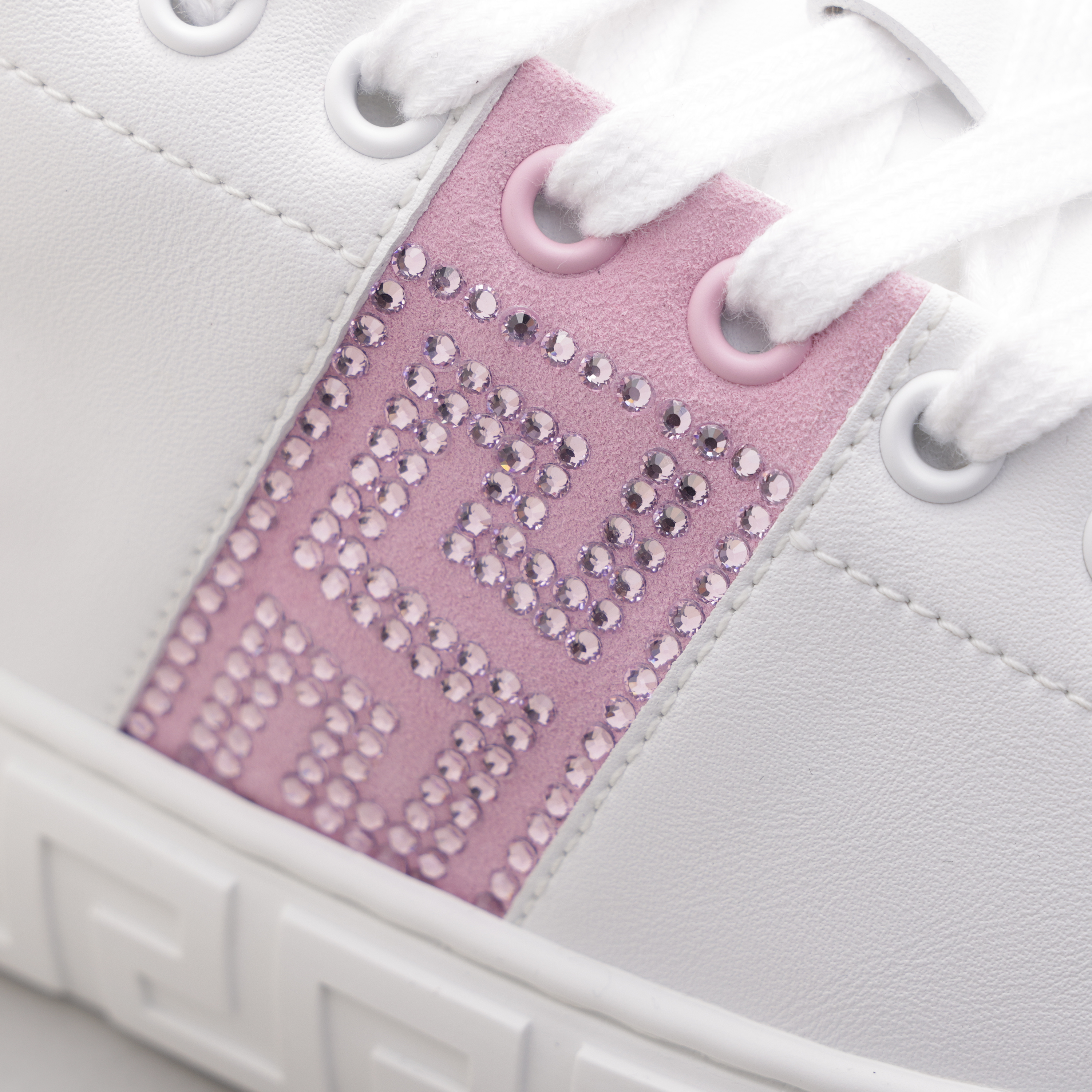 Sneakers Blancos Versace Pink Crystal Greca