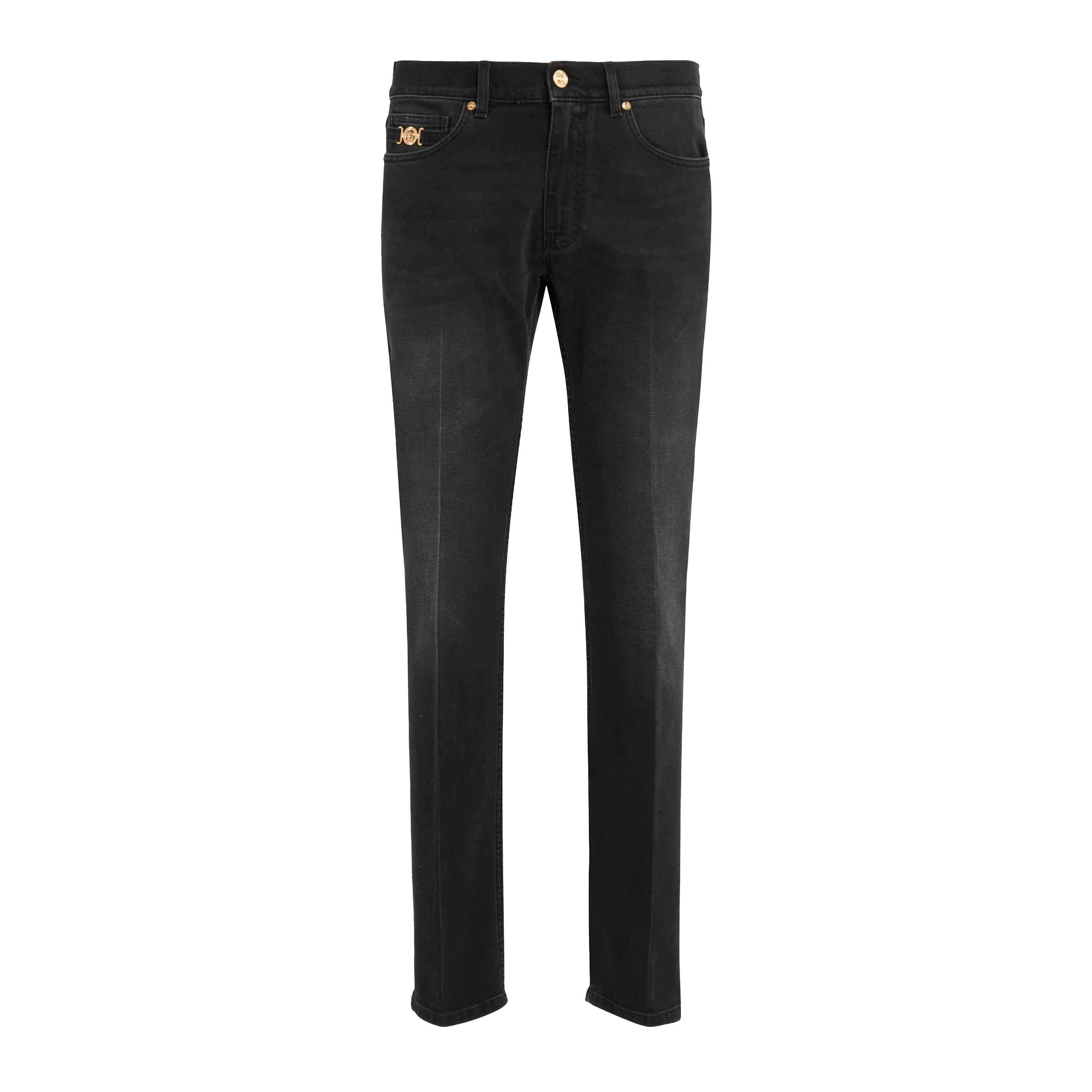 Jeans Negro Versace Plaque