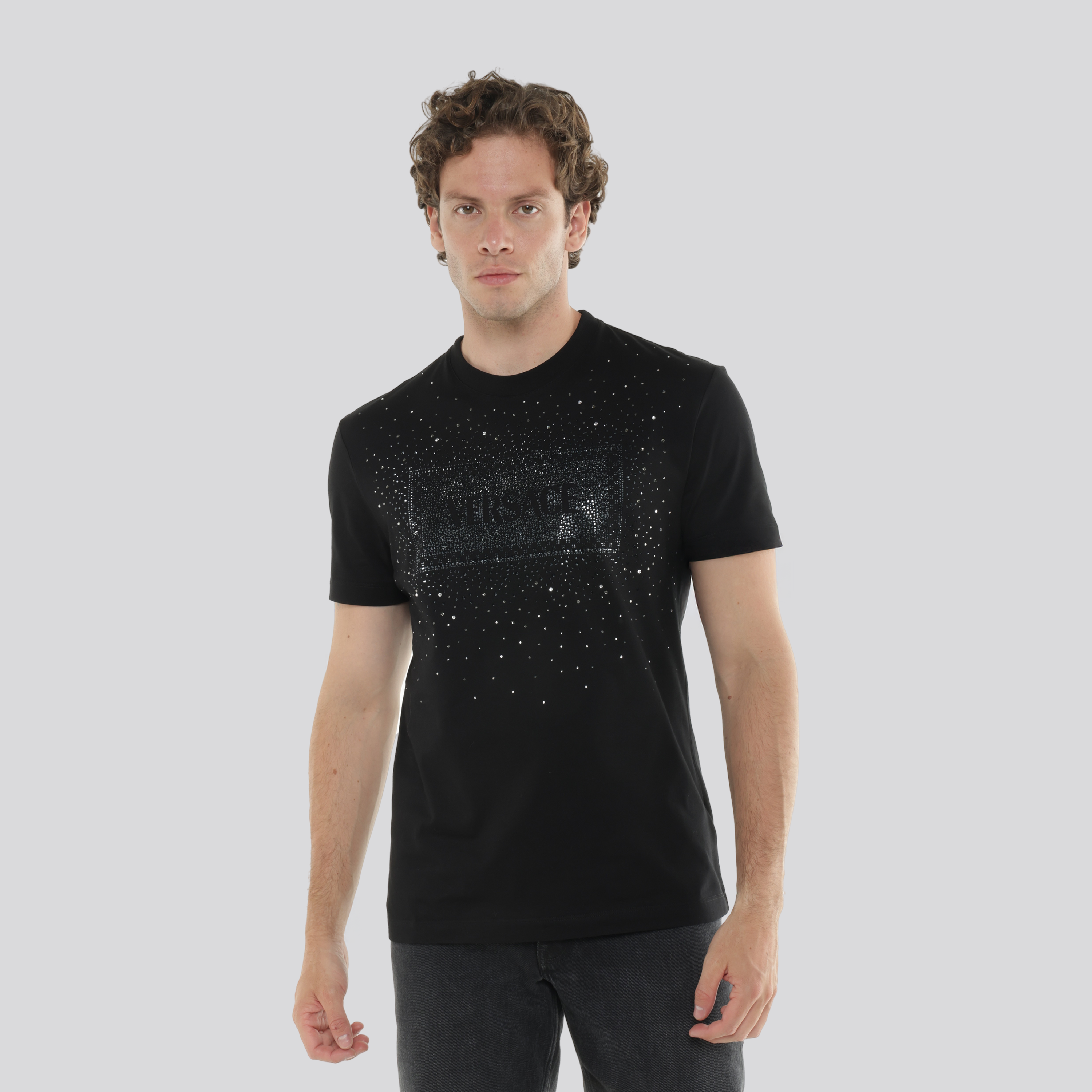 Camiseta Negra Versace Crystal