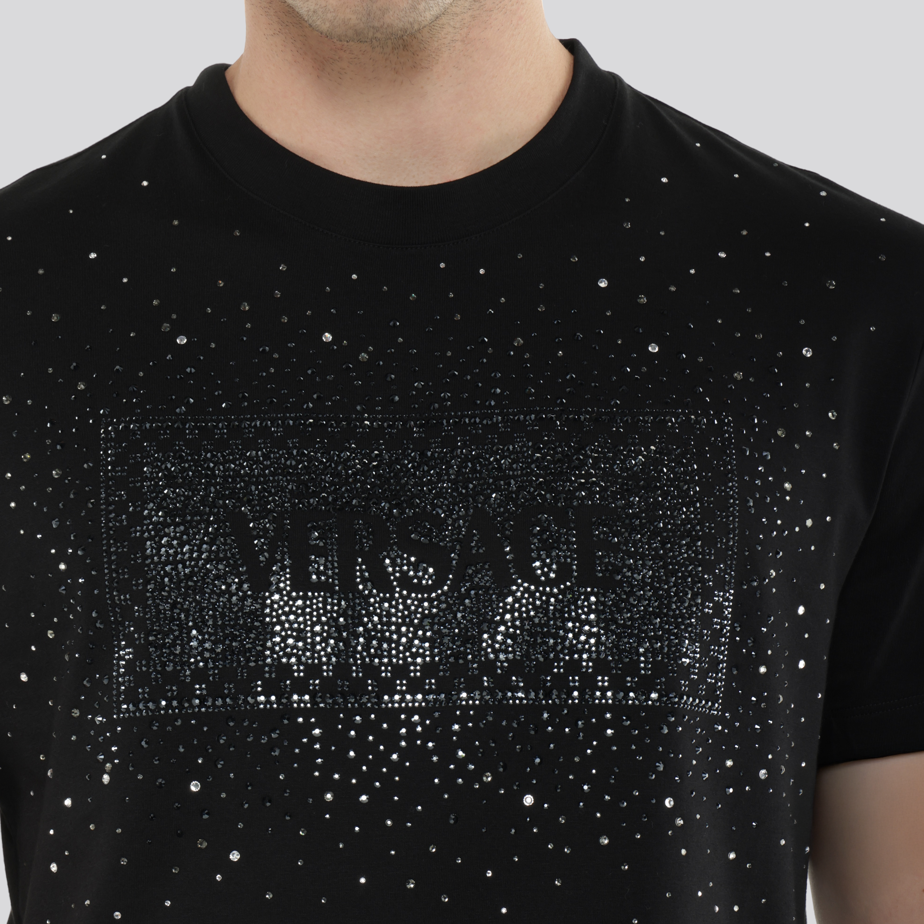 Camiseta Negra Versace Crystal