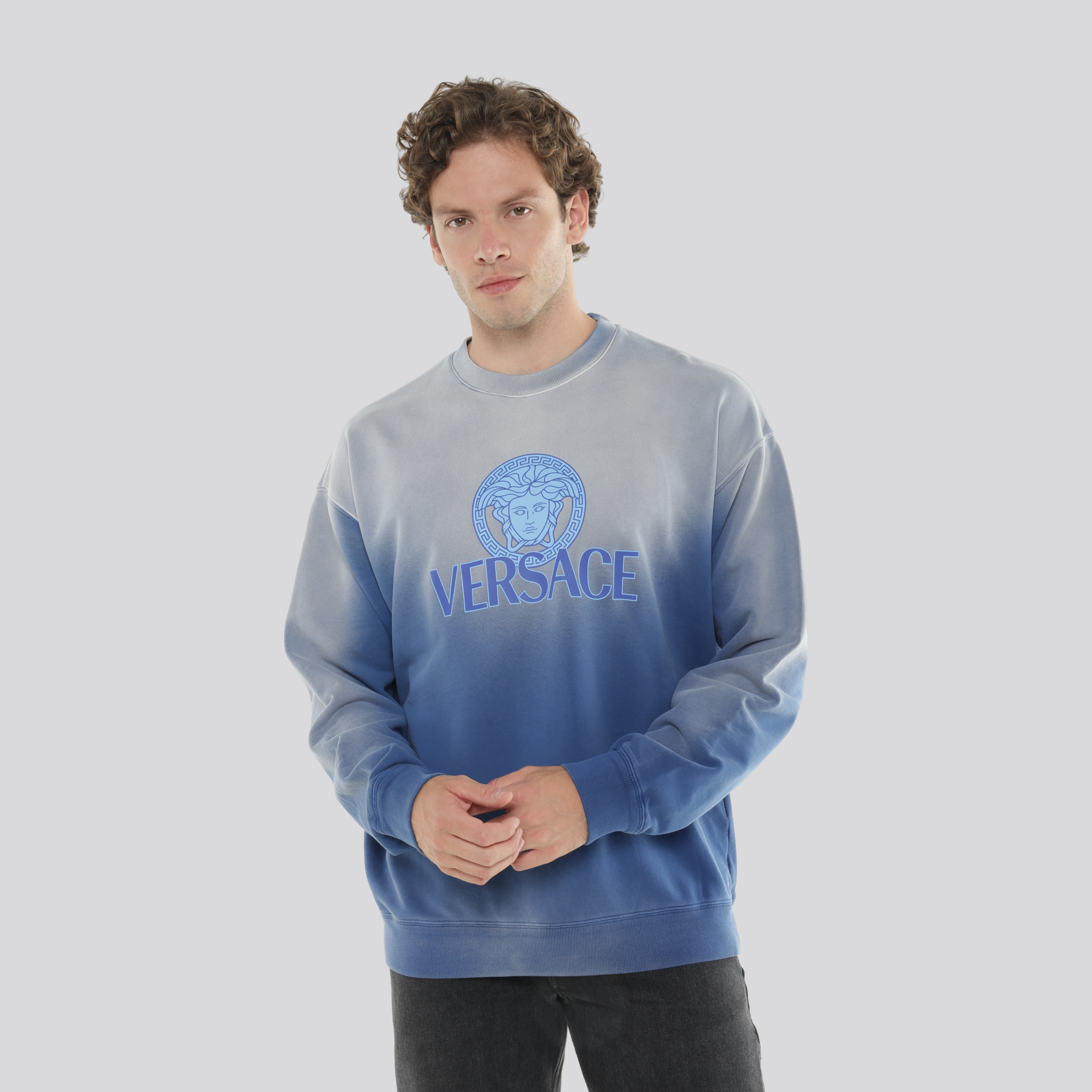 Buzo Azul Versace Logo