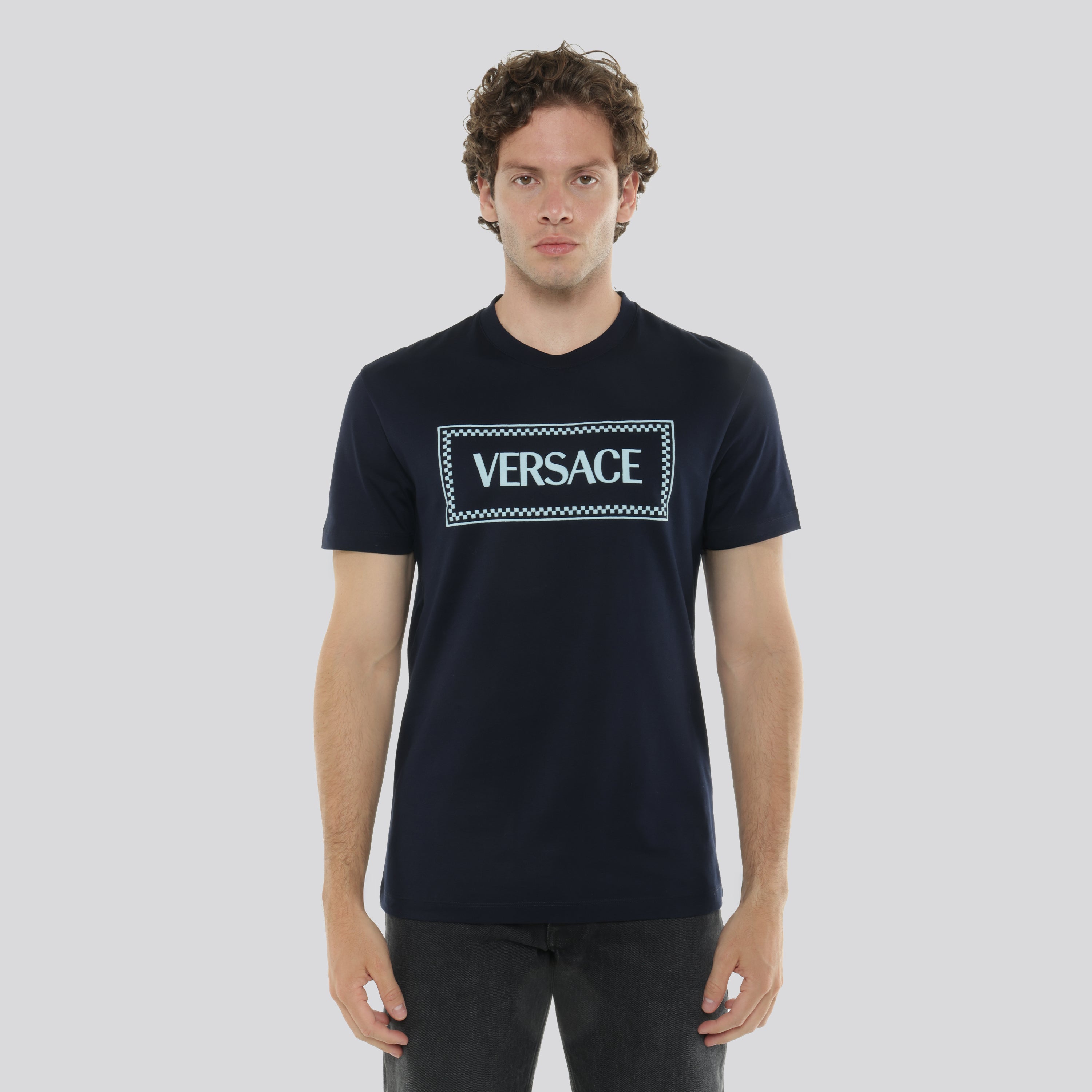 Camiseta Azul Versace Logo