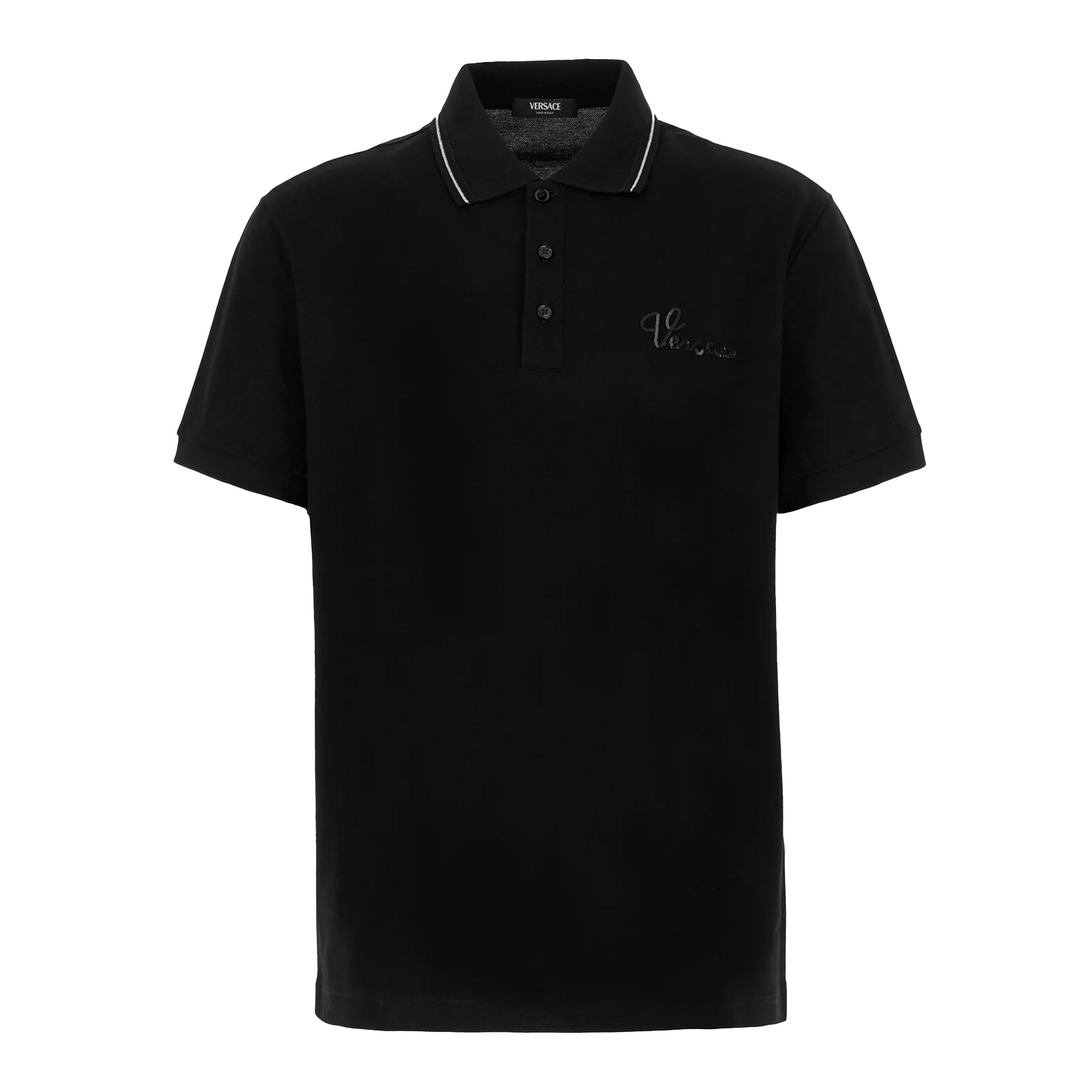 Camiseta Tipo Polo Negro Versace Logo