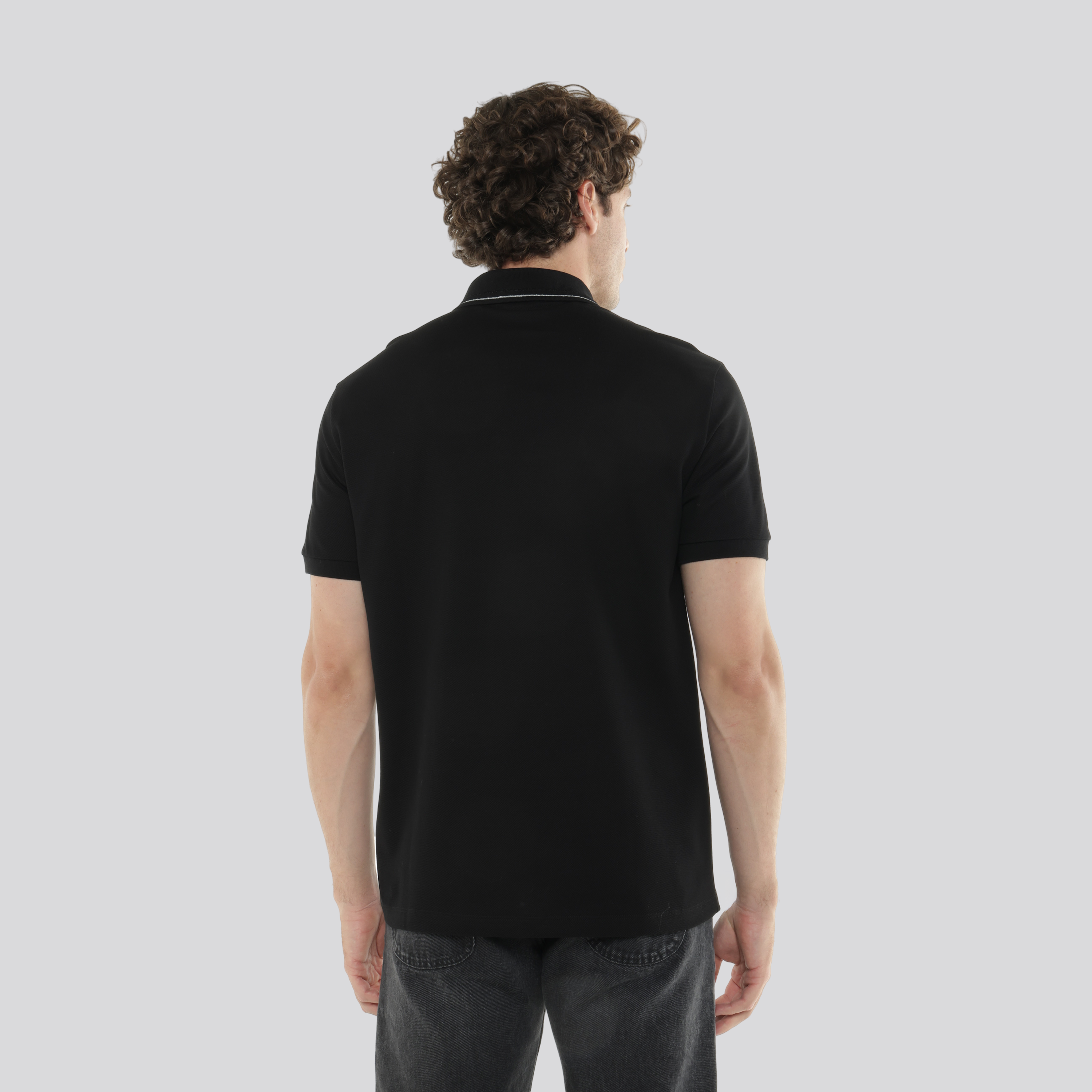 Camiseta Tipo Polo Negro Versace Logo