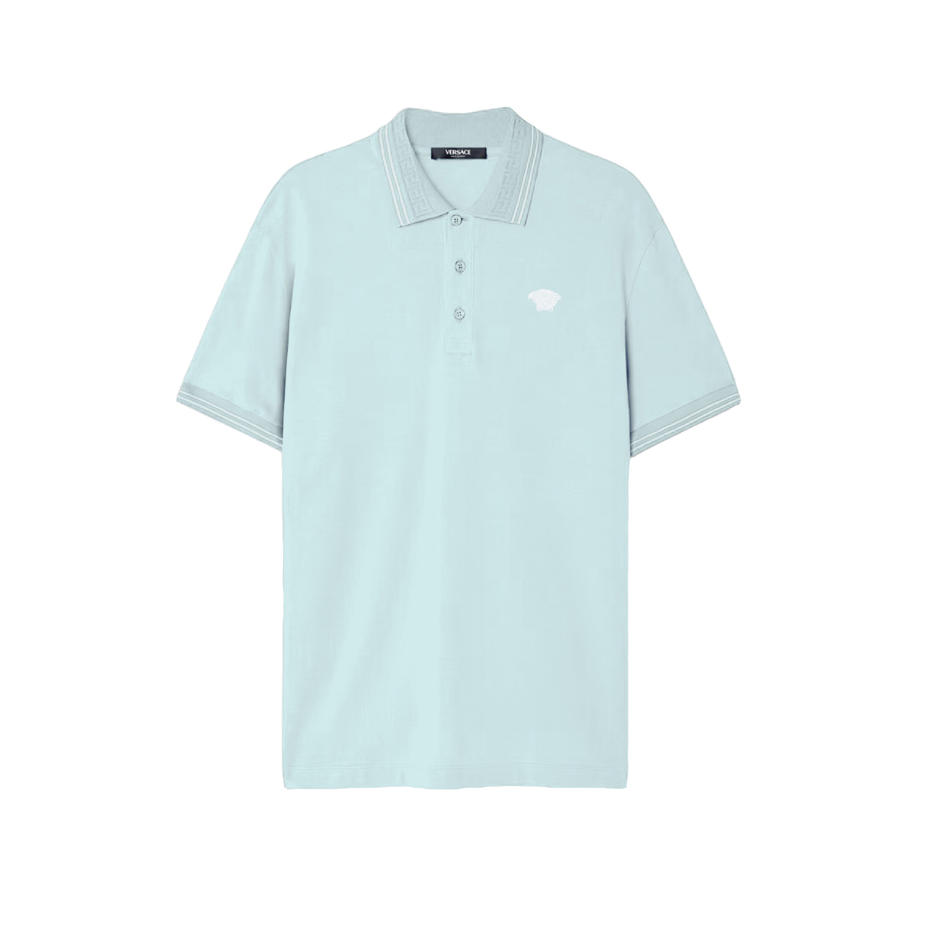 Camiseta Tipo Polo Azul Versace Medusa