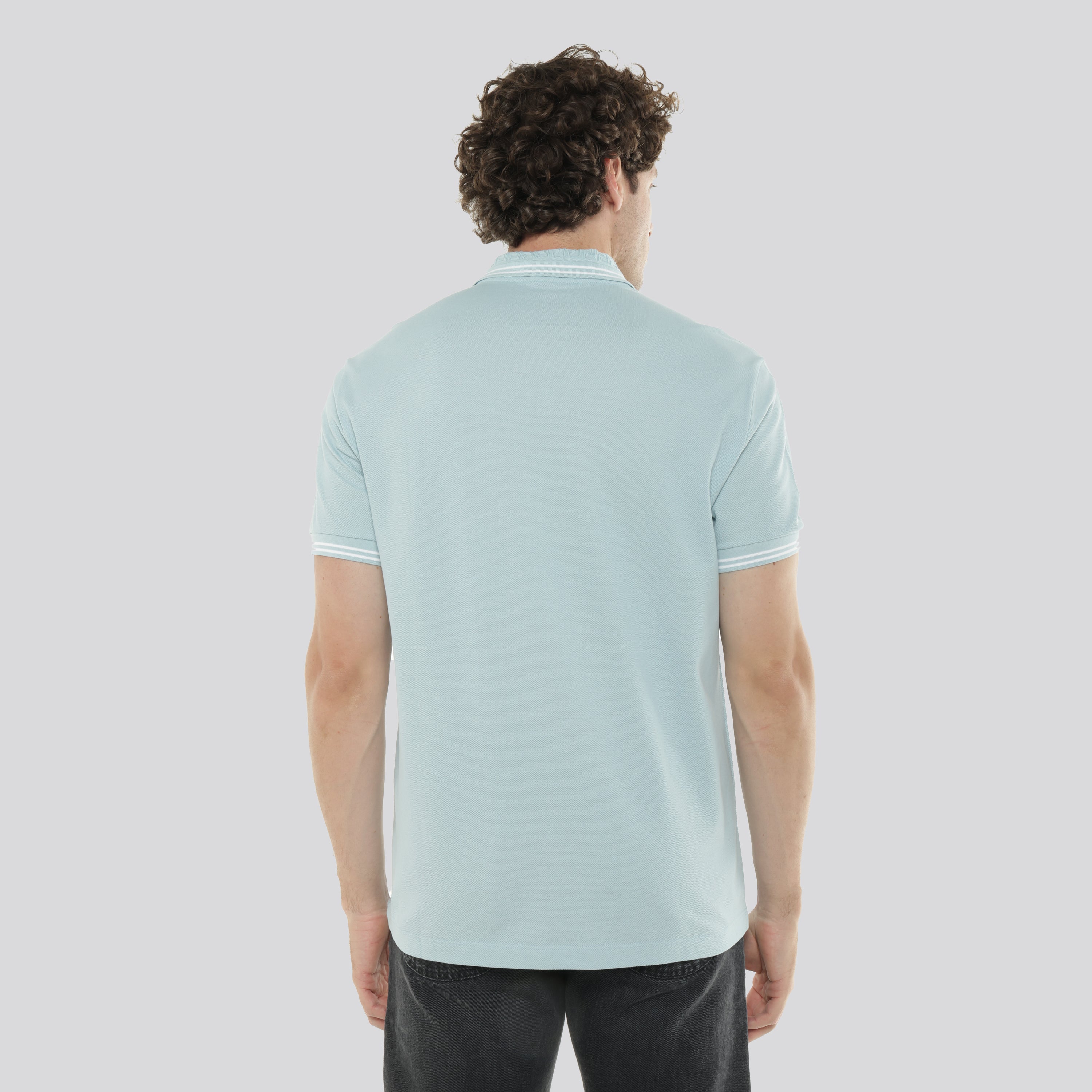 Camiseta Tipo Polo Azul Versace Medusa