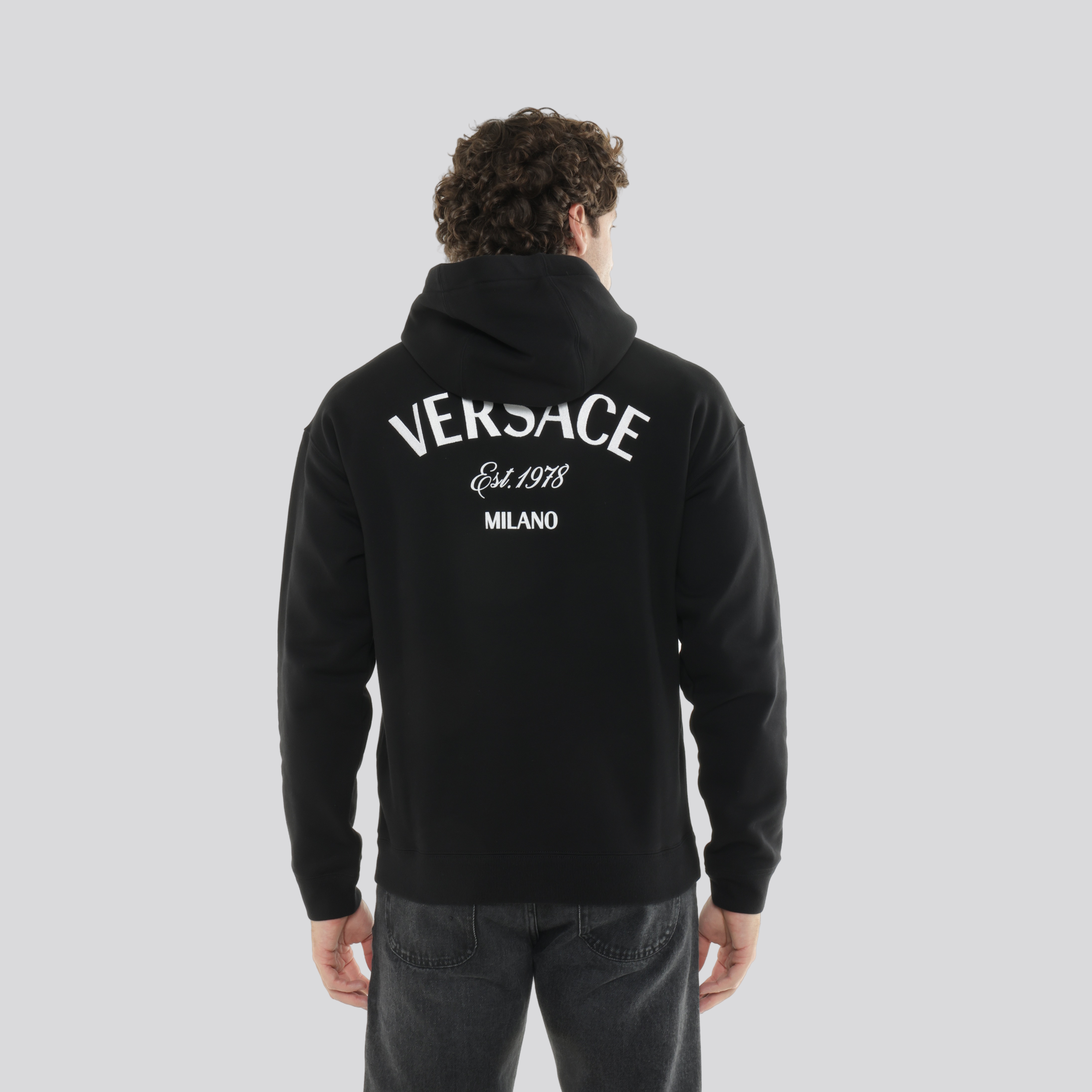 Buzo Tipo Hoodie Negro Versace Logo