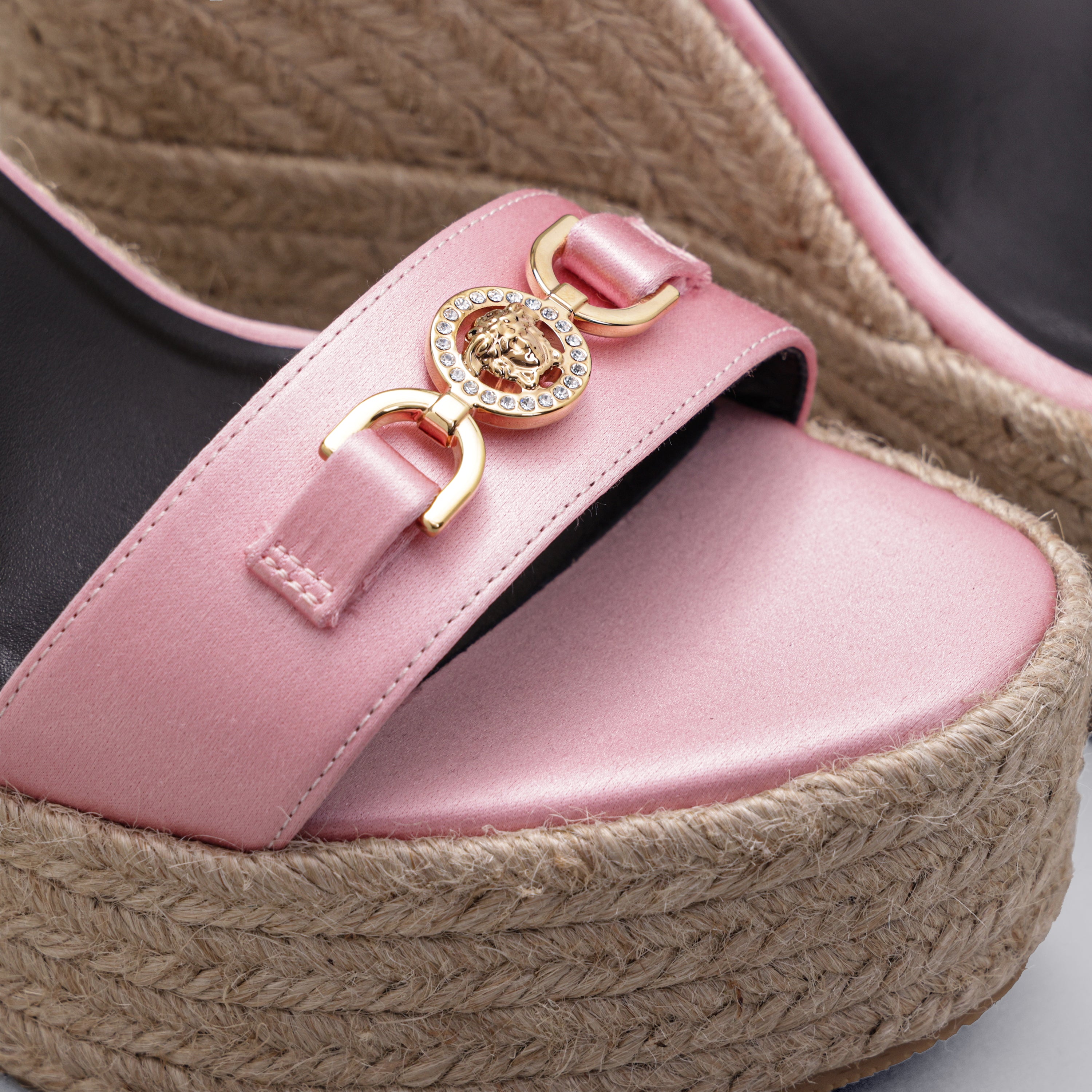 Sandalias de Plataforma Rosadas Versace Medusa Plaque