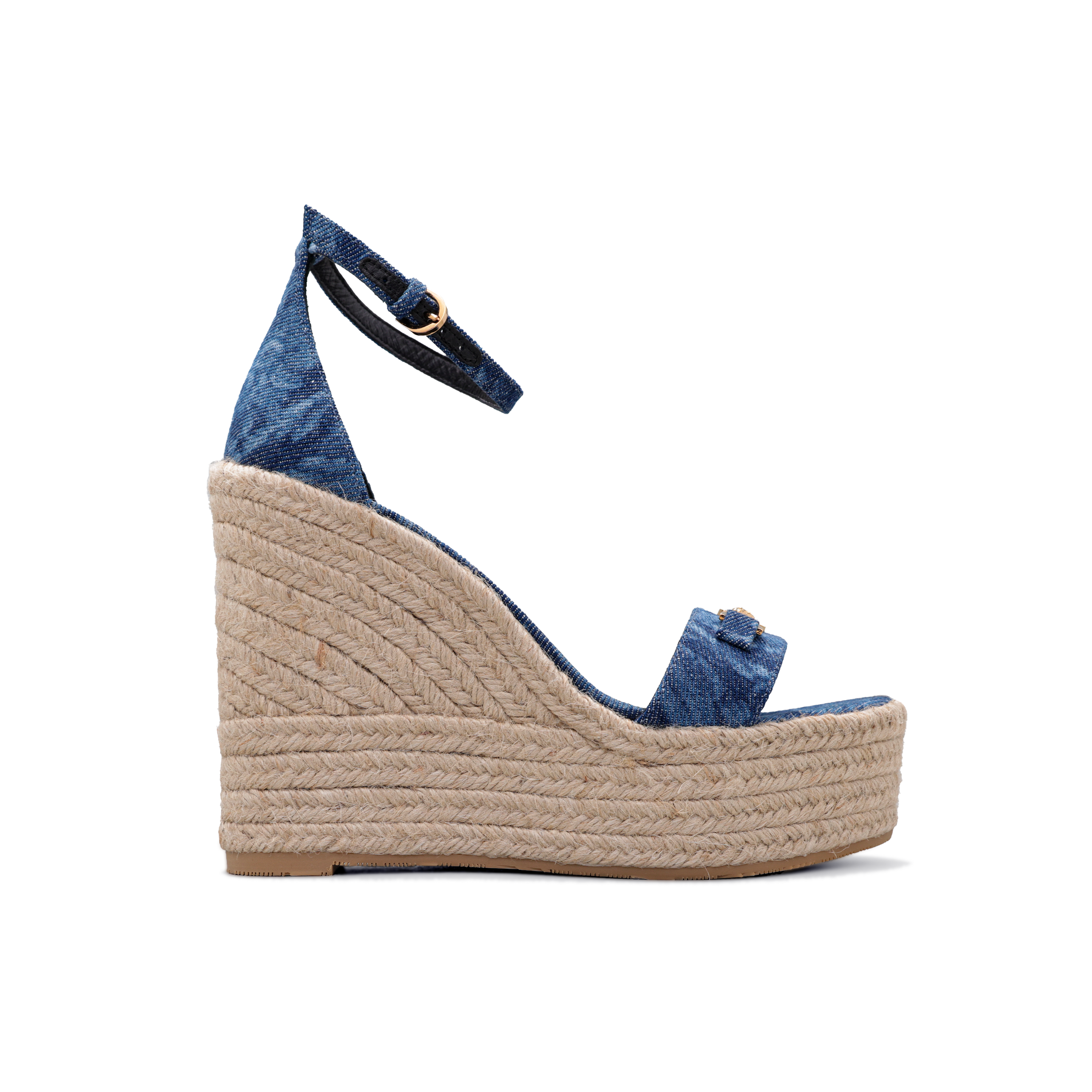 Sandalias de Plataforma Denim Versace Medusa Plaque
