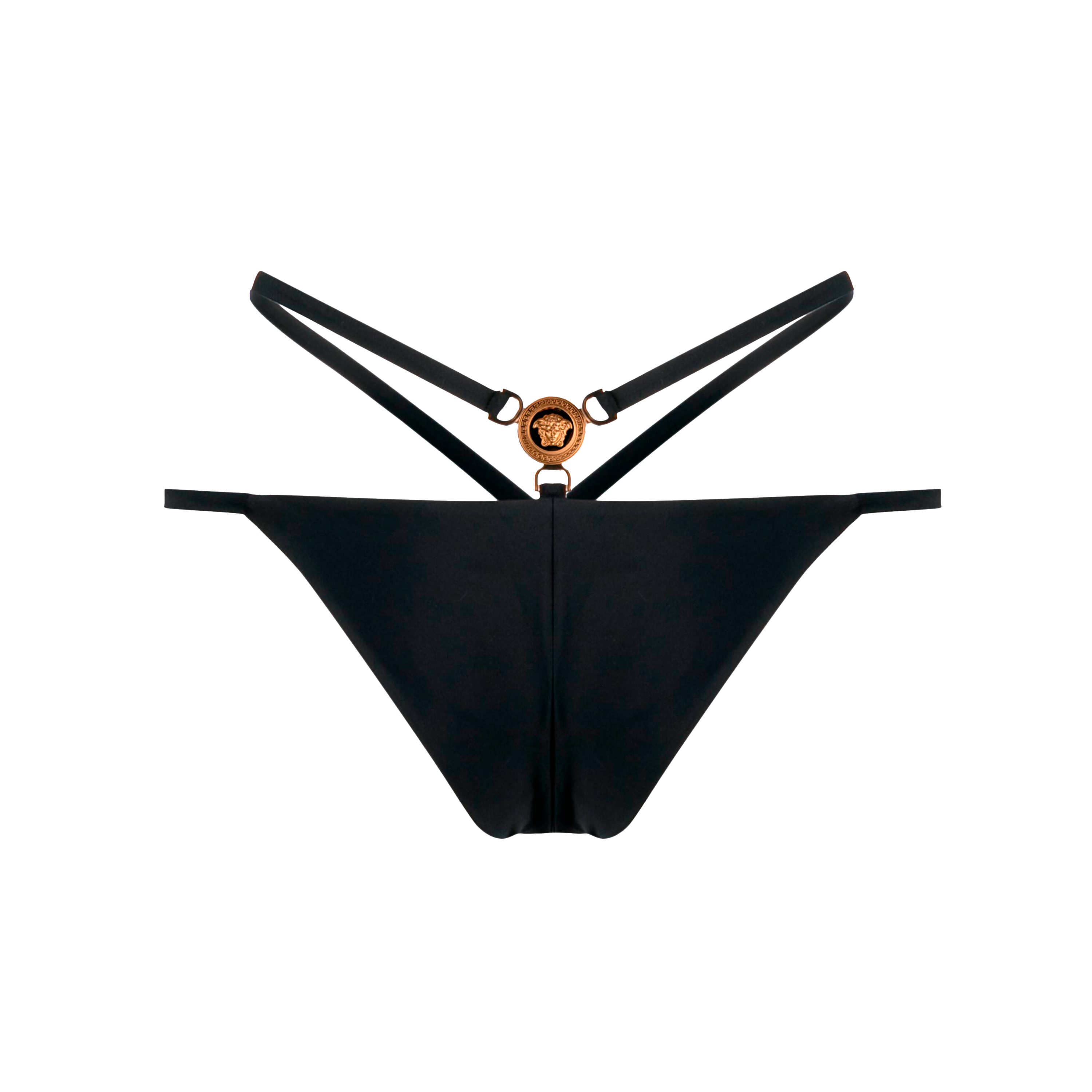 Bikini Negro Versace Bottom Medusa Plaque