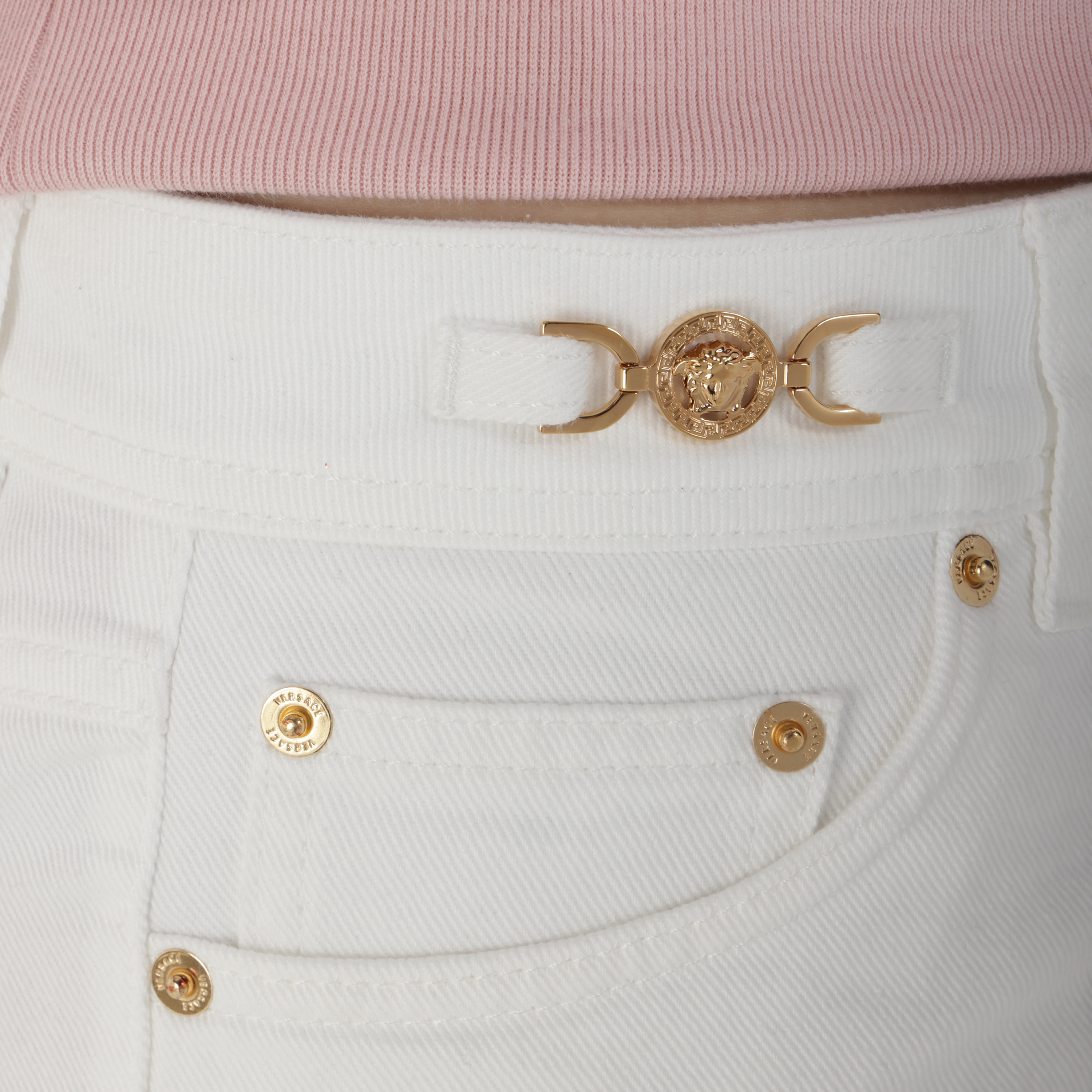 Shorts Blanco Versace Plaque