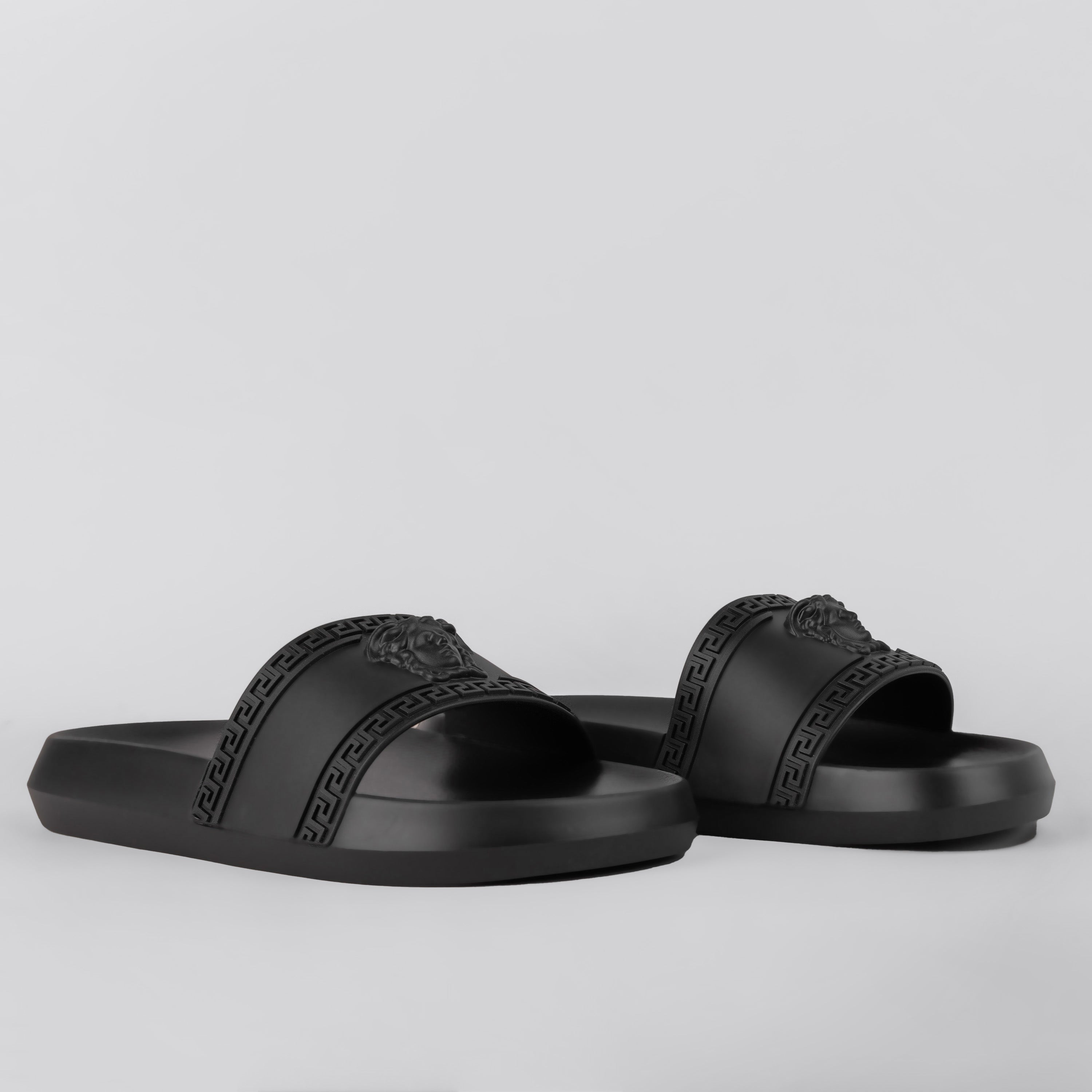 Sandalias Negras Versace Medusa