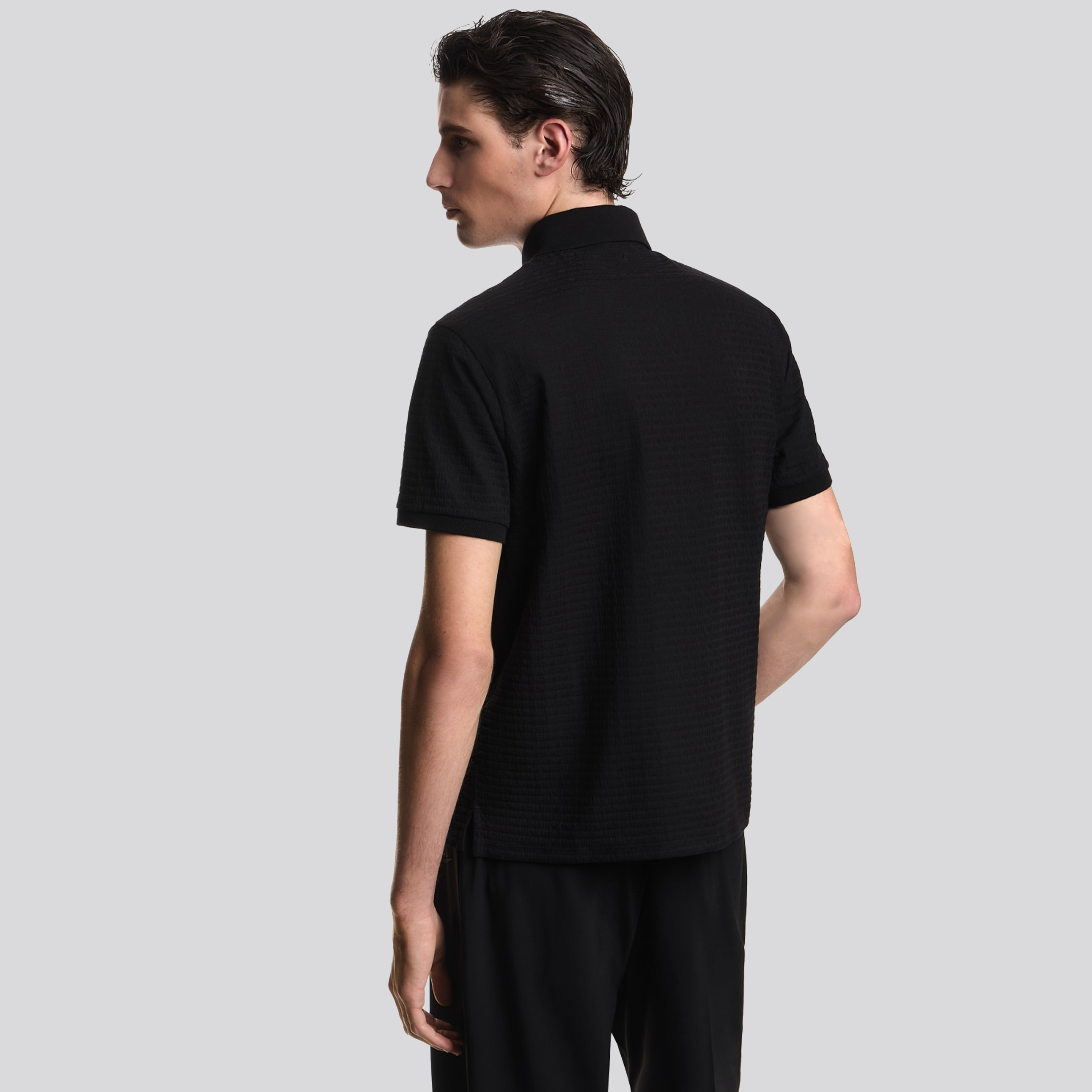 Camiseta Tipo Polo Negro Emporio Armani Over Logo