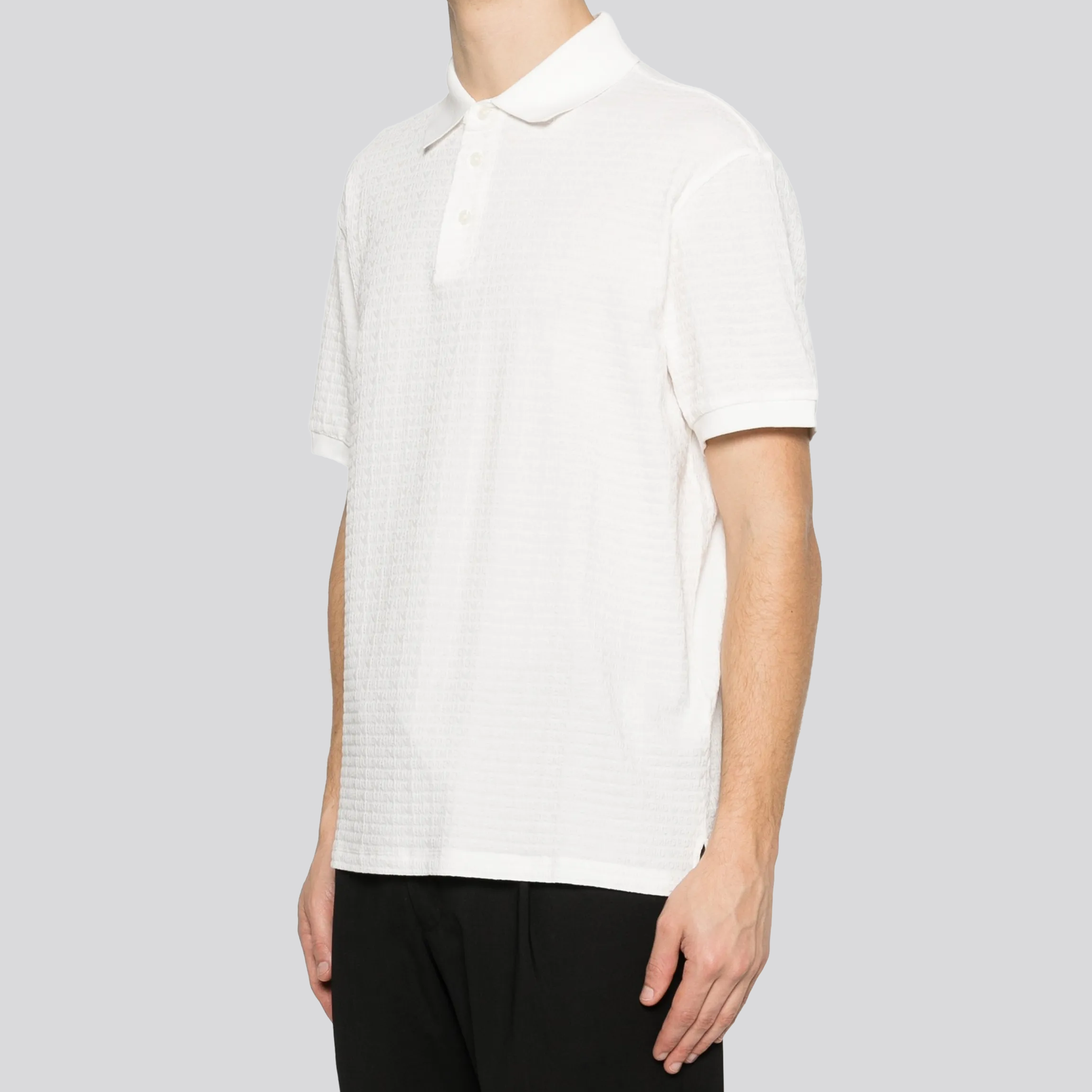 Camiseta Tipo Polo Blanco Armani Over Logo