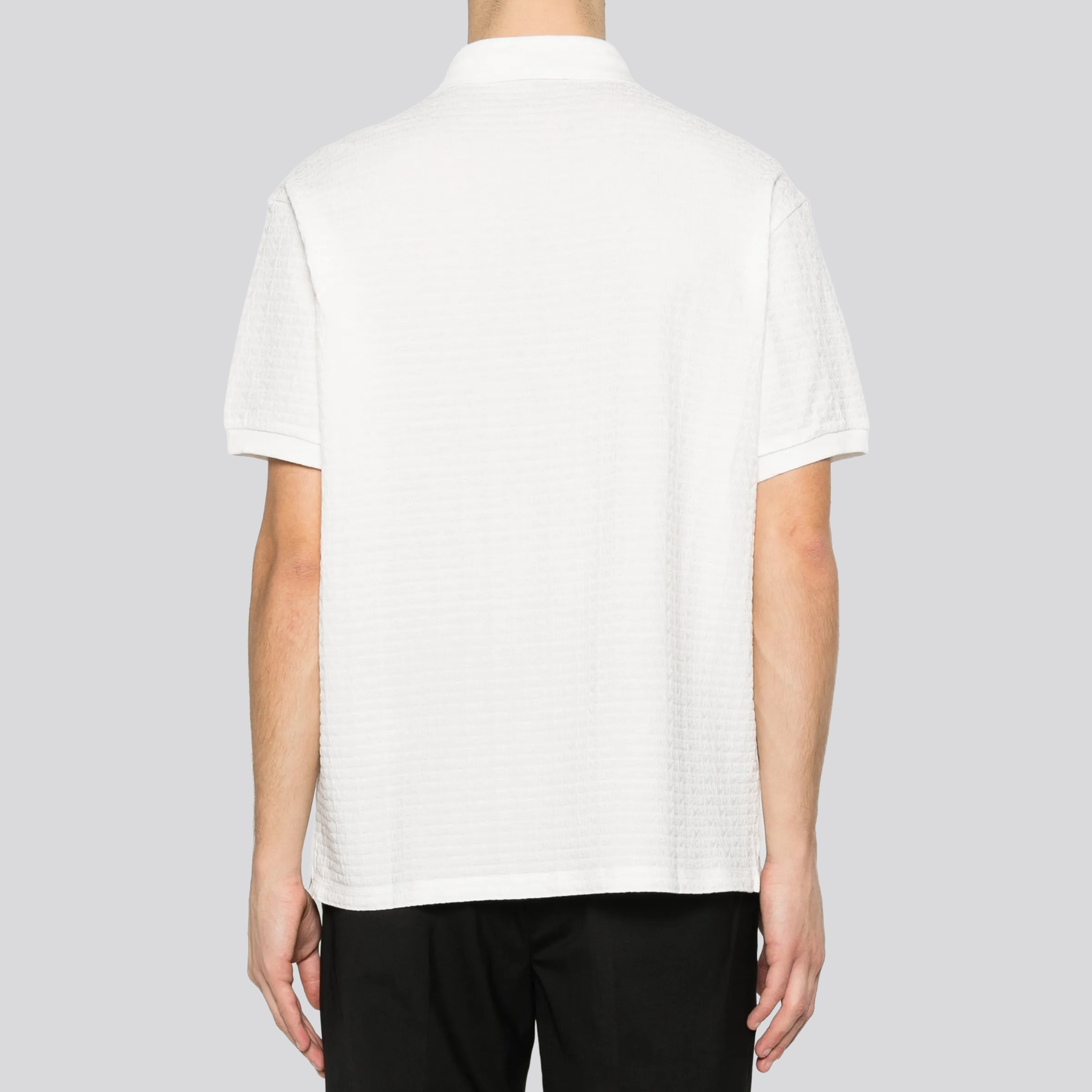 Camiseta Tipo Polo Blanco Armani Over Logo