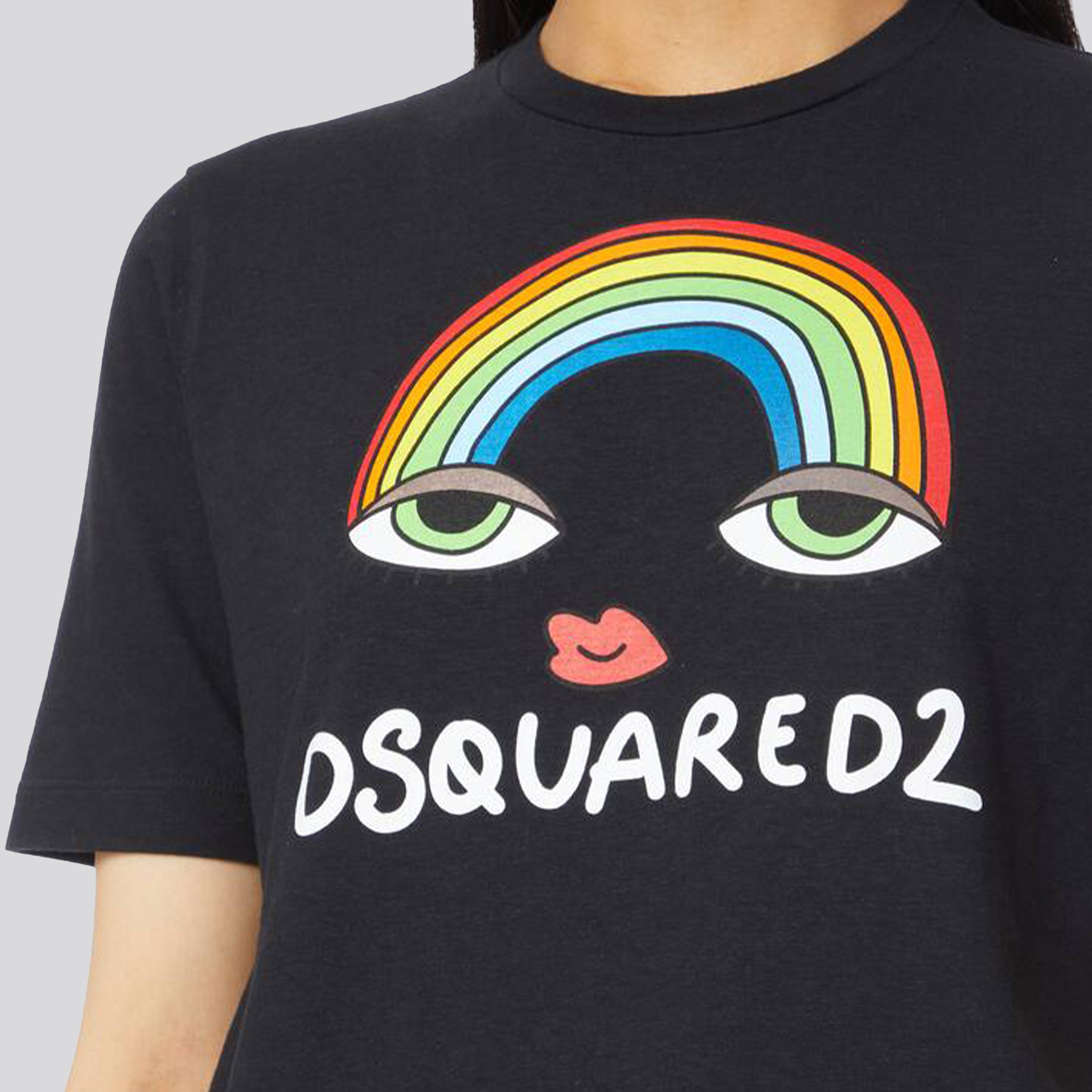 Camiseta Negra Dsquared2 Rainbow