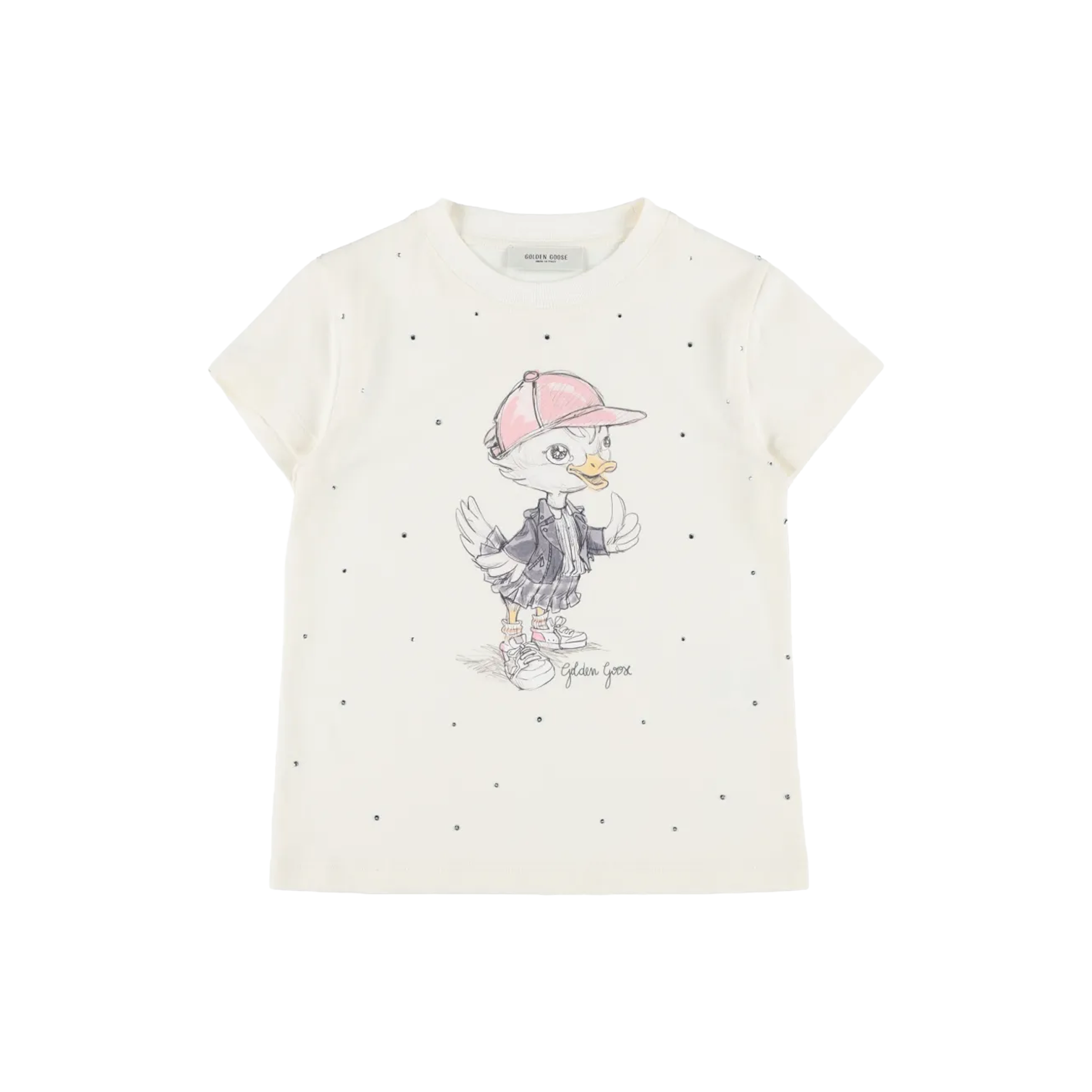 Camiseta Blanca Golden Goose Mascotte