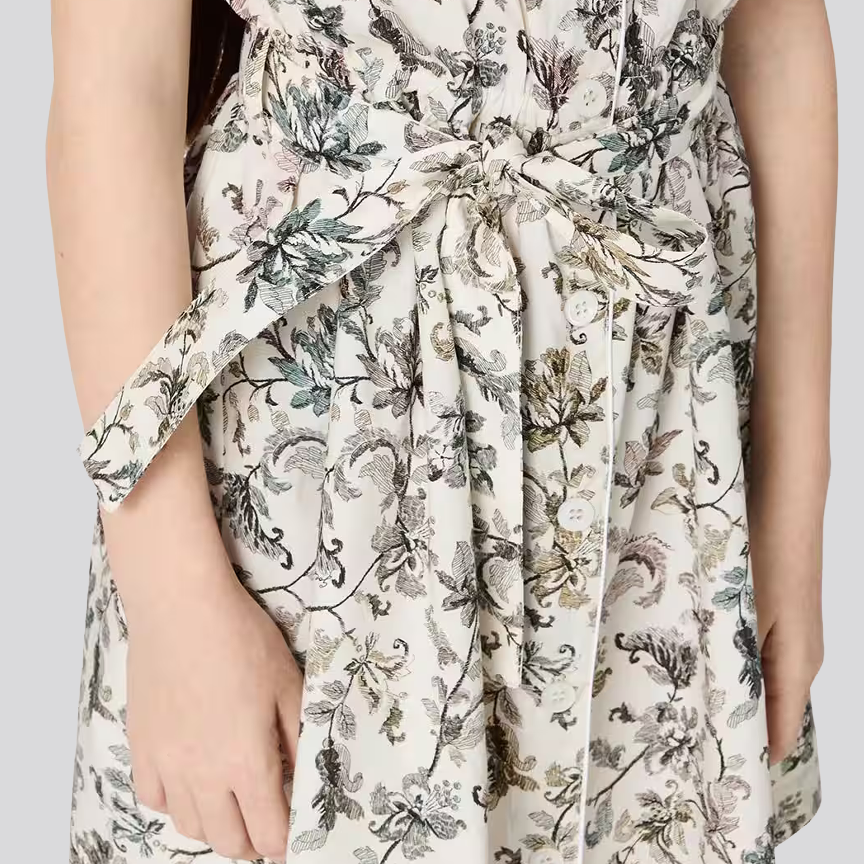 Vestido Blanco Golden Goose Flower Print