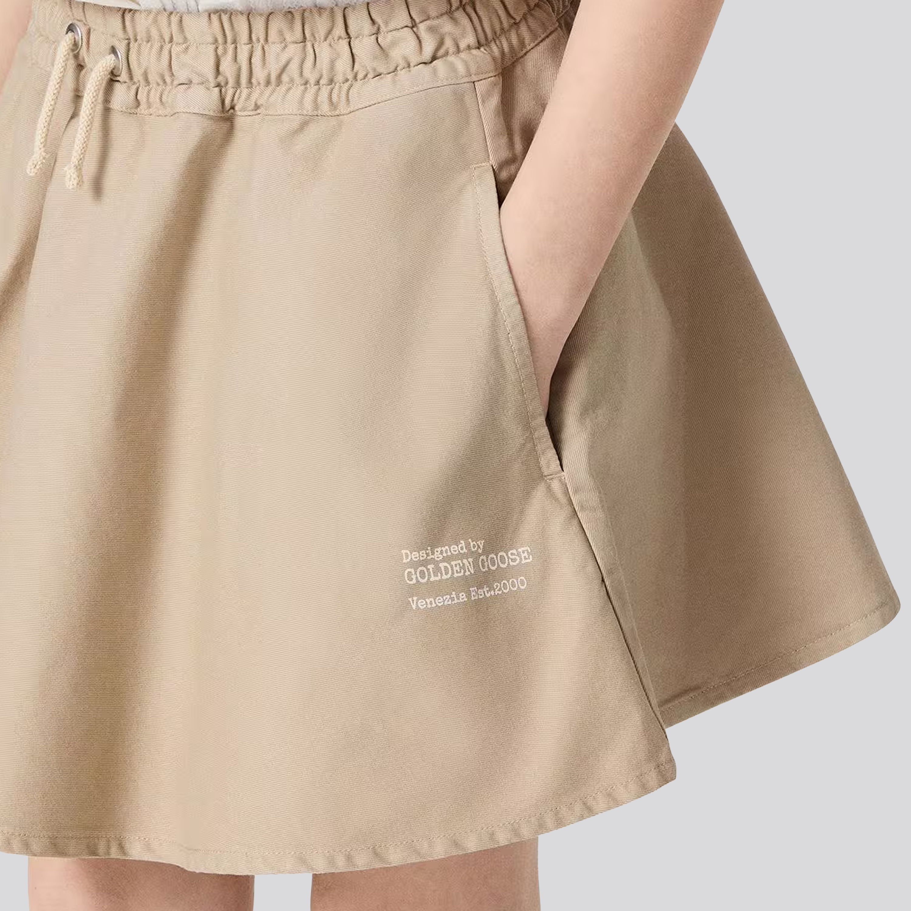 Falda Beige Golden Goose Print