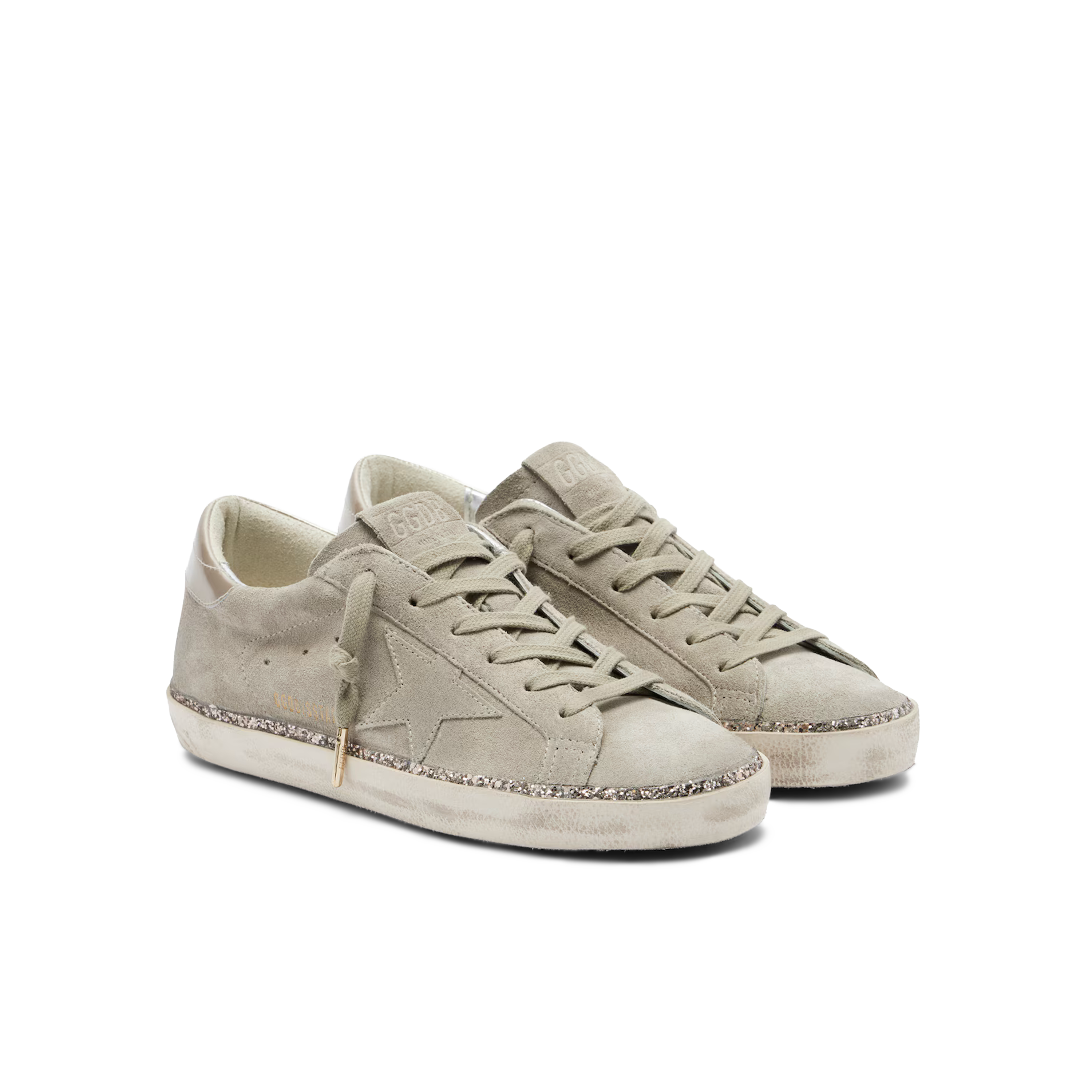 Sneakers Gris Golden Goose Super-Star Suede Glitter