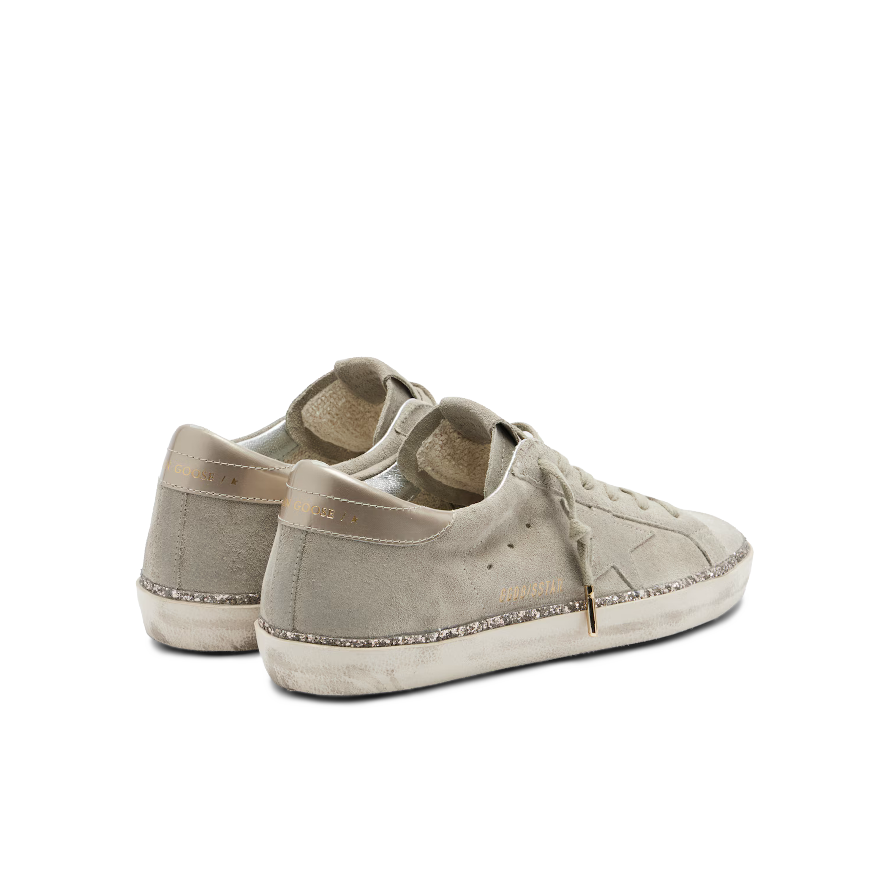 Sneakers Gris Golden Goose Super-Star Suede Glitter