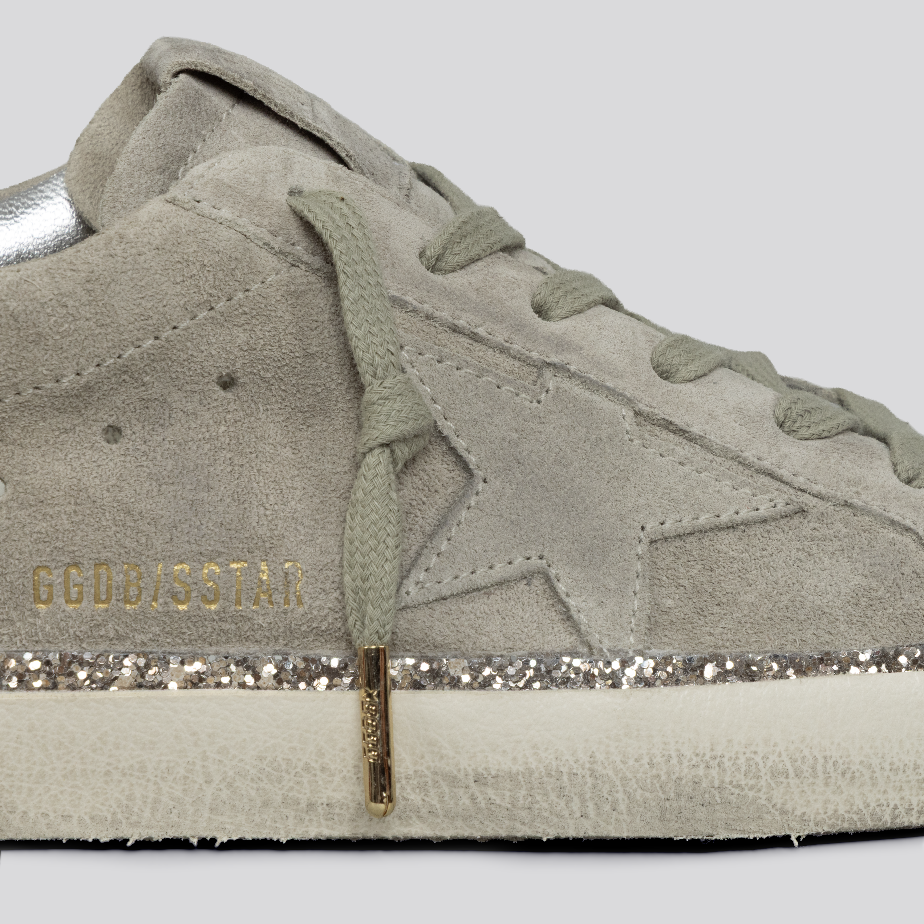 Sneakers Gris Golden Goose Super-Star Suede Glitter