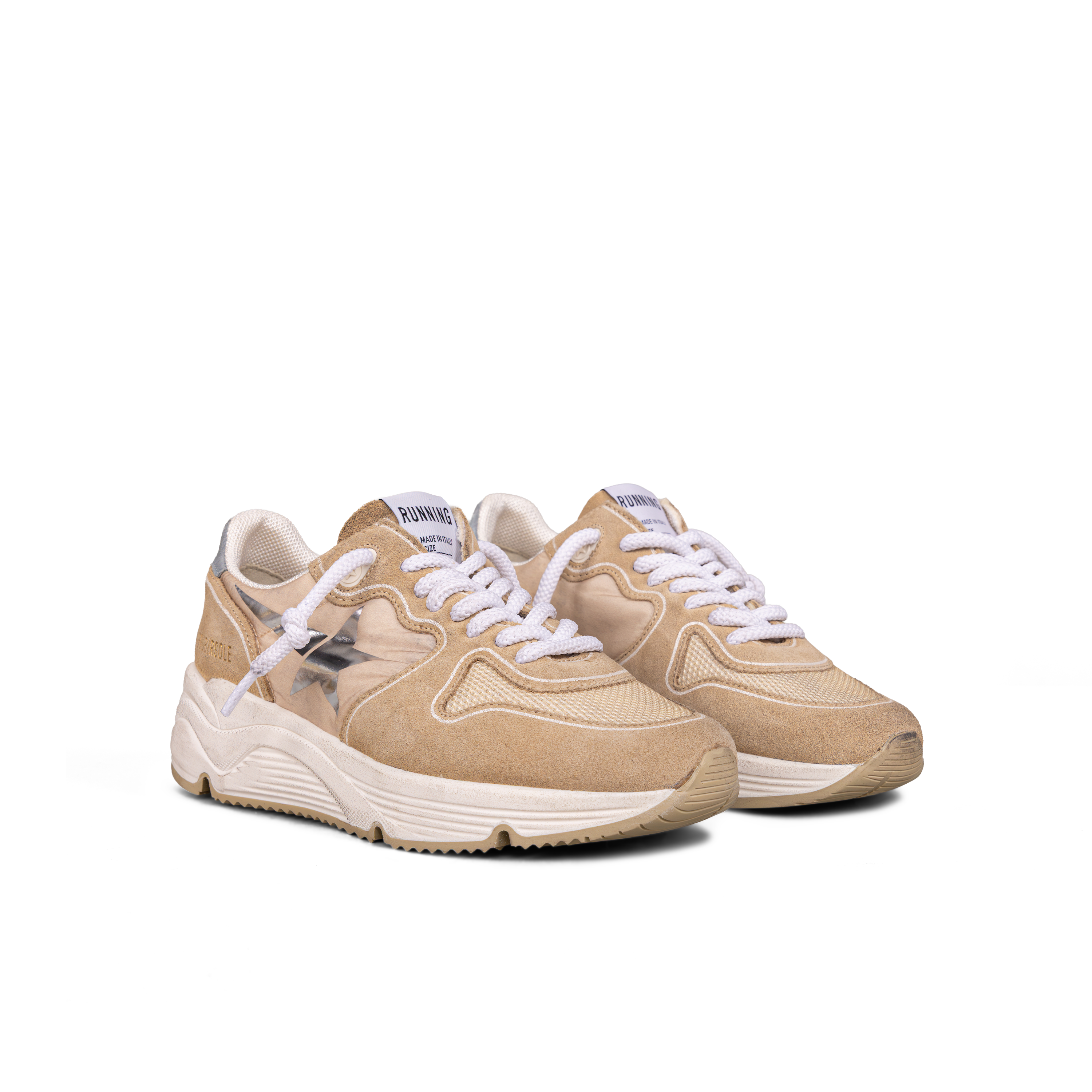 Sneakers Beige Golden Goose Running Nylon
