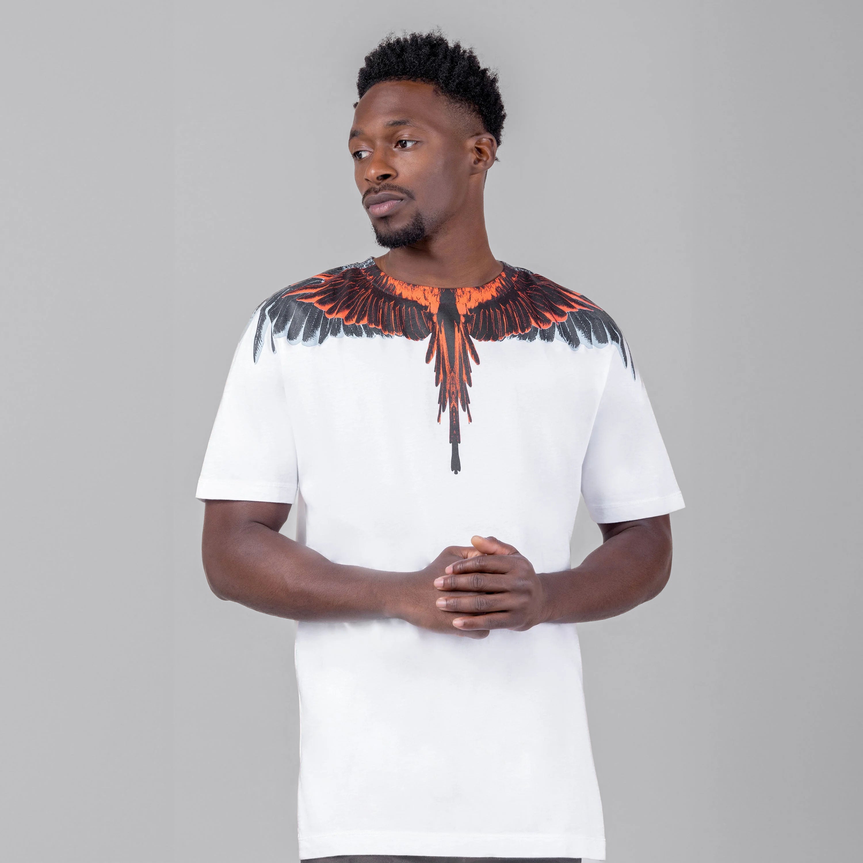 Camiseta Blanca Marcelo Burlon Rojo Icon Wings