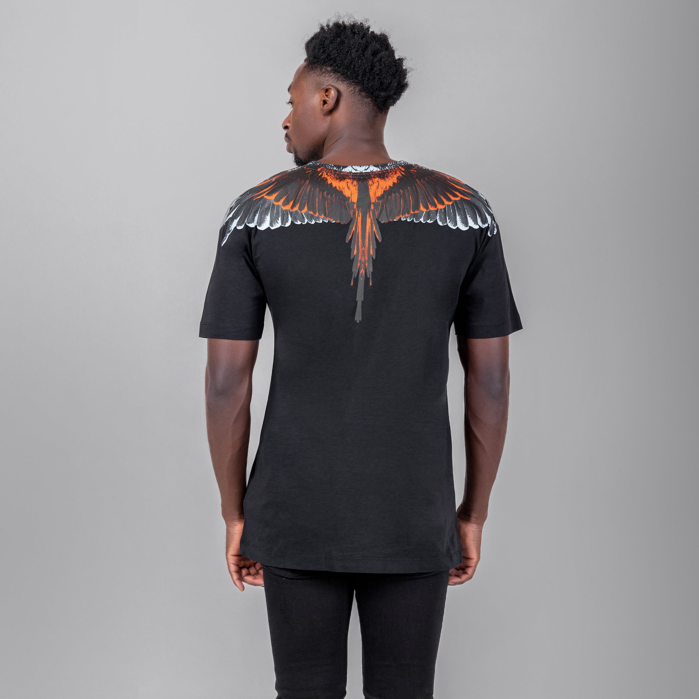 Camiseta Negra Marcelo Burlon Rojo Icon Wings