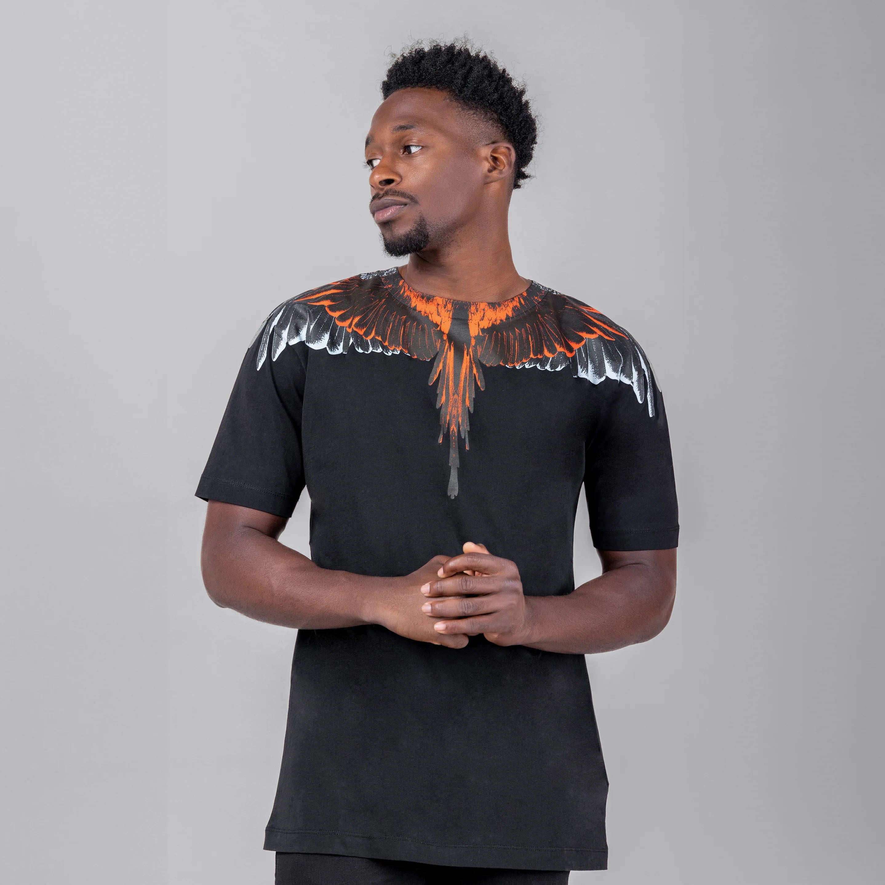 Camiseta Negra Marcelo Burlon Rojo Icon Wings